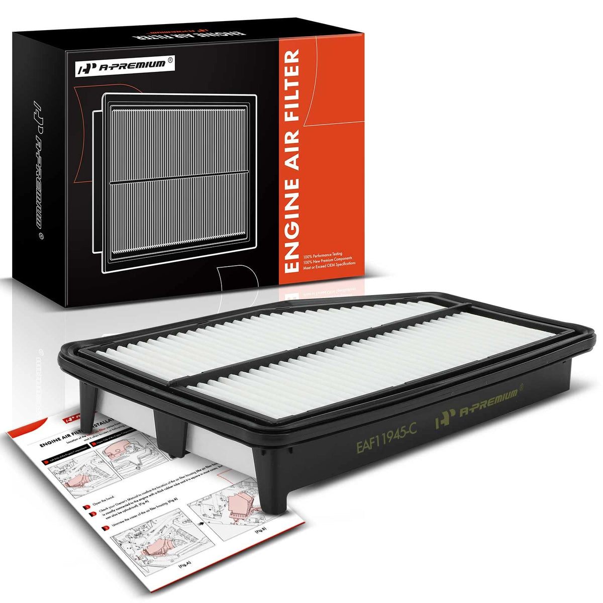 A-Premium Engine Air Filter Compatible With Honda Cr-V Crv 2015 2016, L4 2.4L, Replace# 172205Laa00