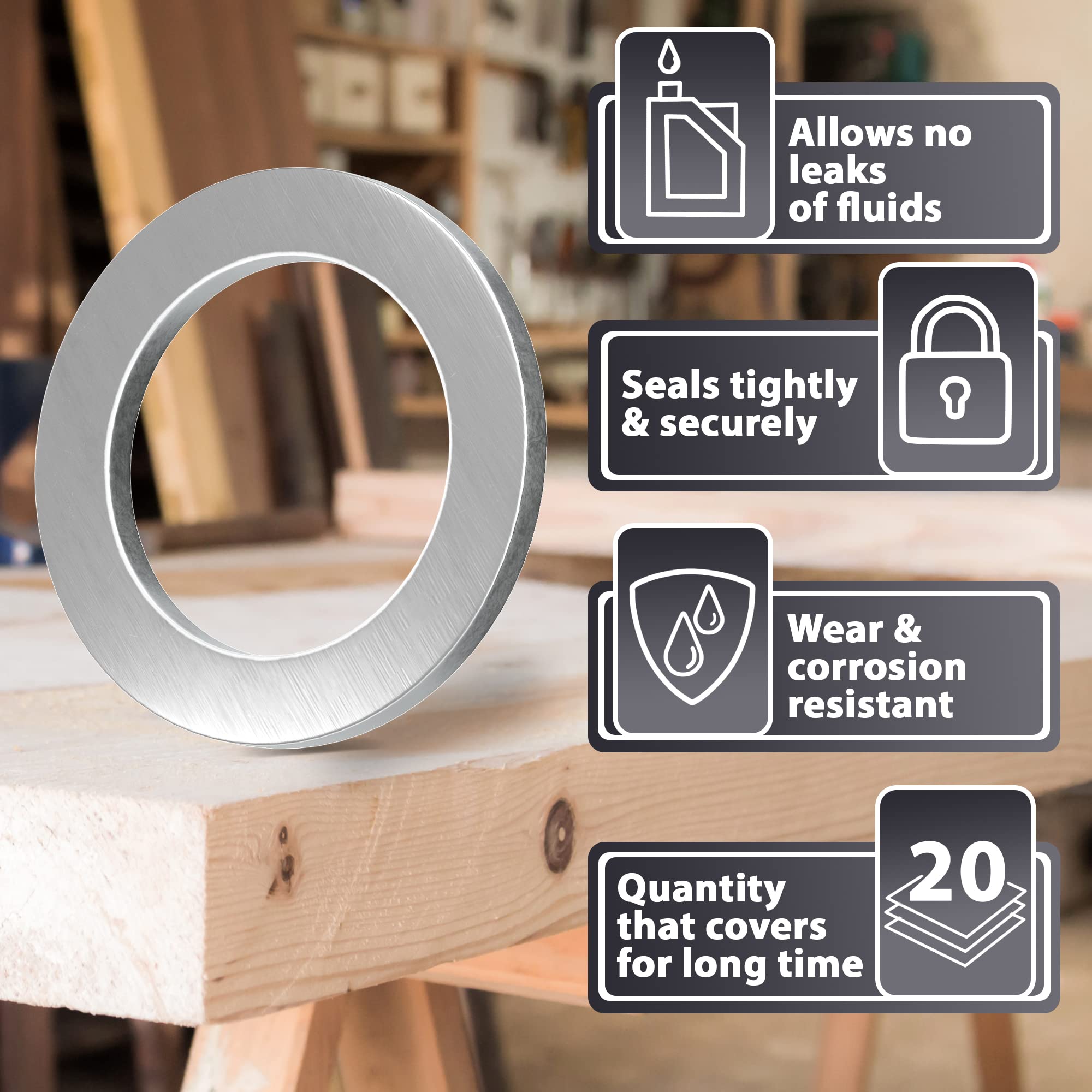 15Pcs Oil Drain Plug Crush Washer Gasket Seal - 14Mm Replacement For Honda Kawasaki Suzuki Triumph Yamaha And Other Motorcycle B