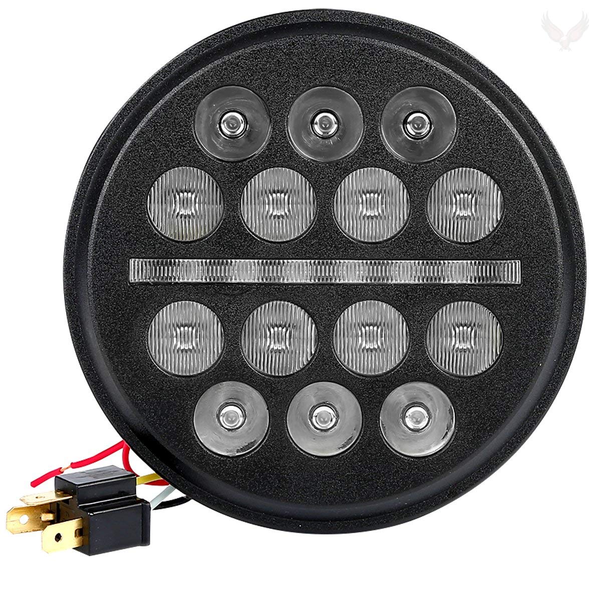 Eagle Lights 5.75 Inch Slim Line Multi Led Projection Headlight For Harley Davidson And Indian Headlight Buckets (Black)