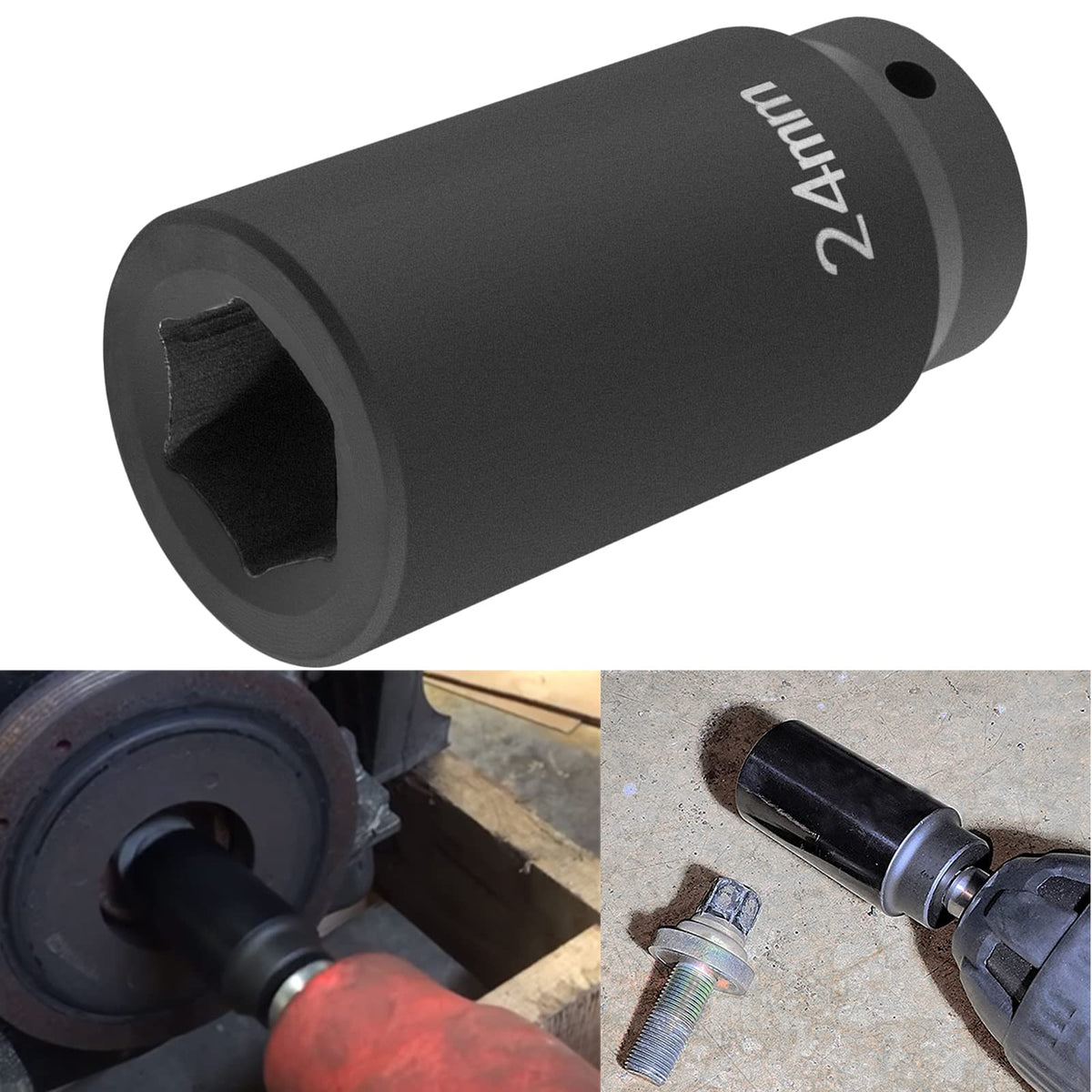 77070 24Mm Crank Bolt Socket Harmonic Balancer Socket Tool For Gm Ls Engine 24 Mm Hex Pulley Damper Bolt Removal Heavy Duty Impa