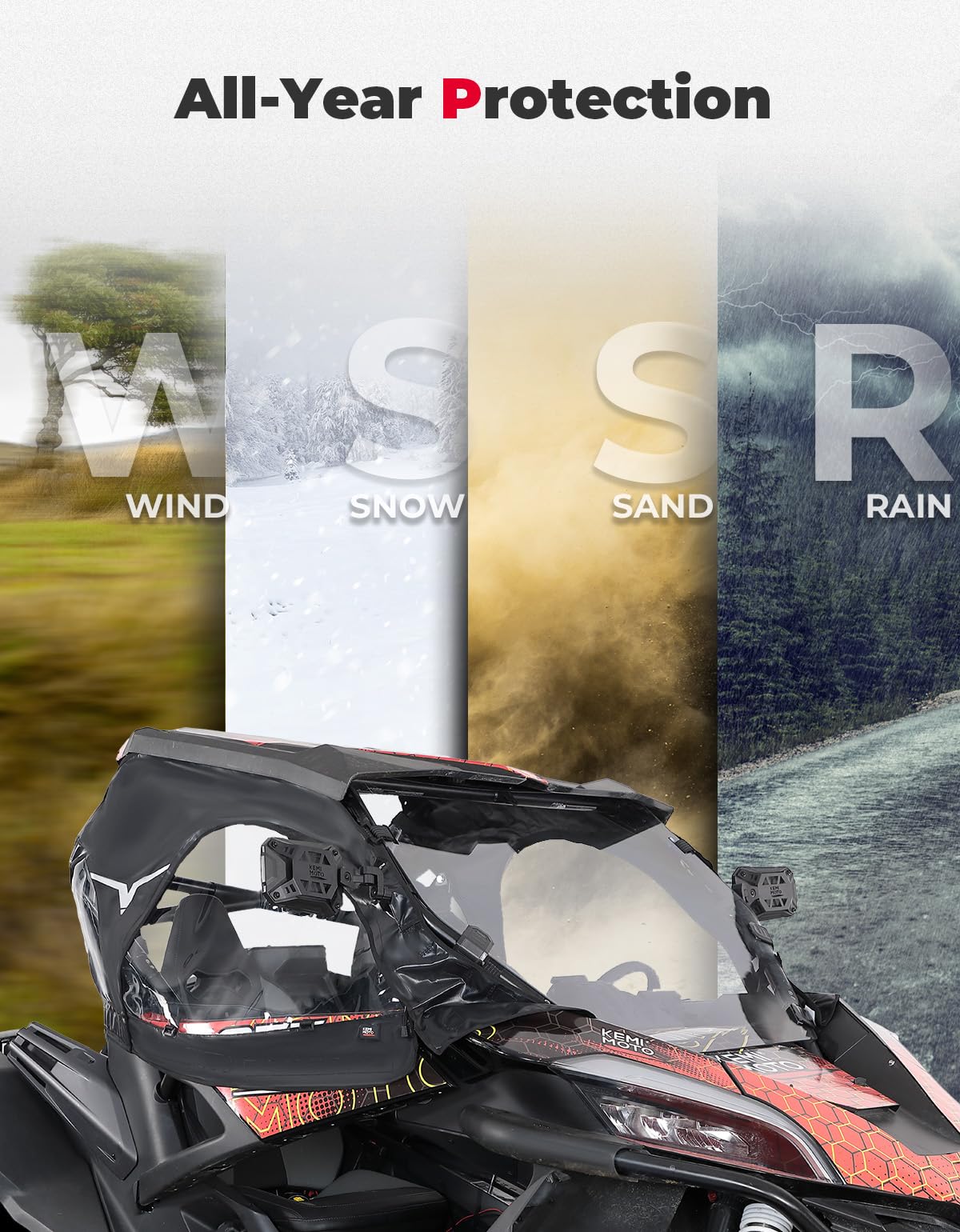 Kemimoto Upper Doors Compatible With Cfmoto Zforce 950 Upgrade Fit With Side Mirrors And Windshields, Zforce 950 H.O 2022-2024 /