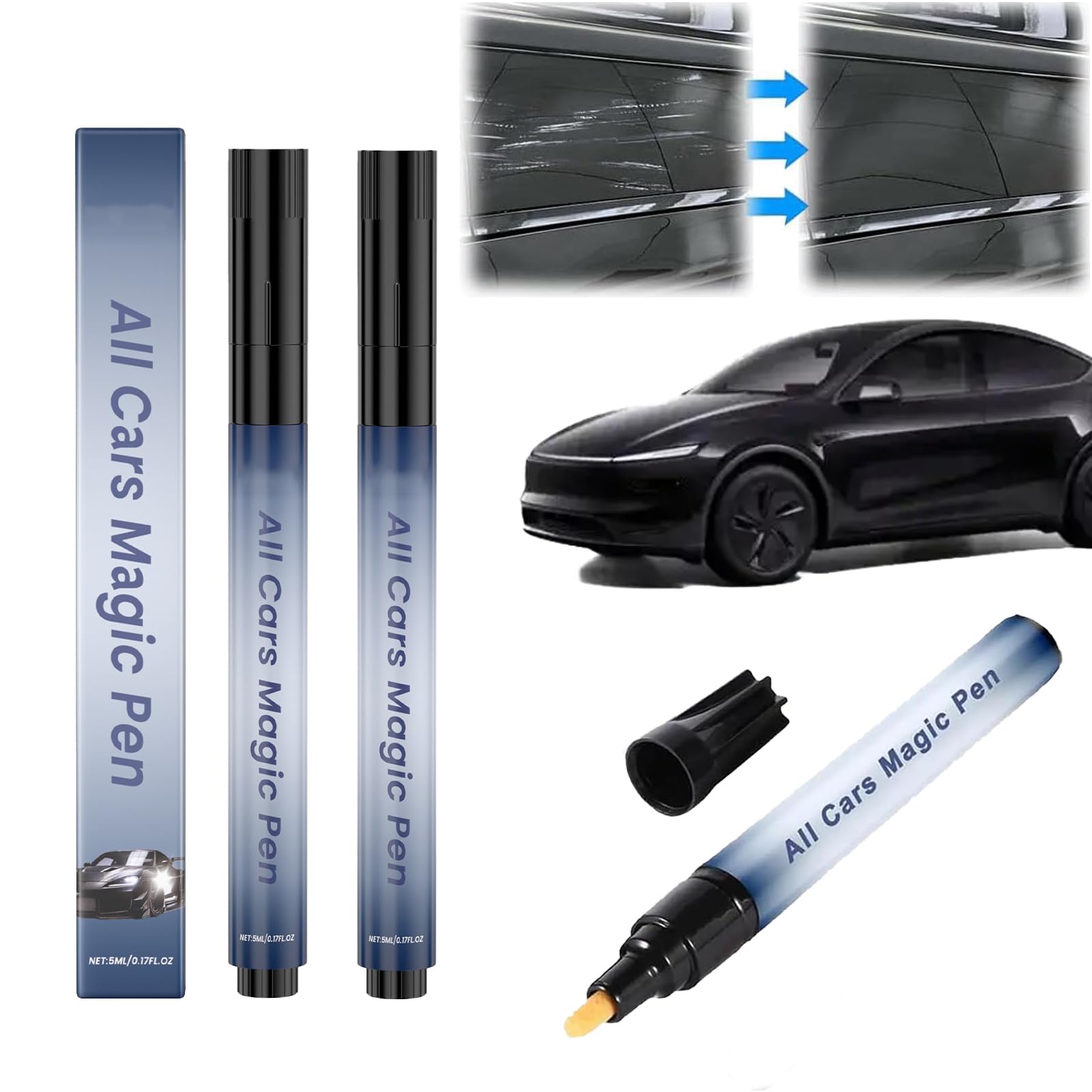 All Cars Magic Pen,Car Scratch Repair Pen Set, Magic Car Scratch Removal Pen,Quick Fix for Scratches and Paint Damage,Fits All C
