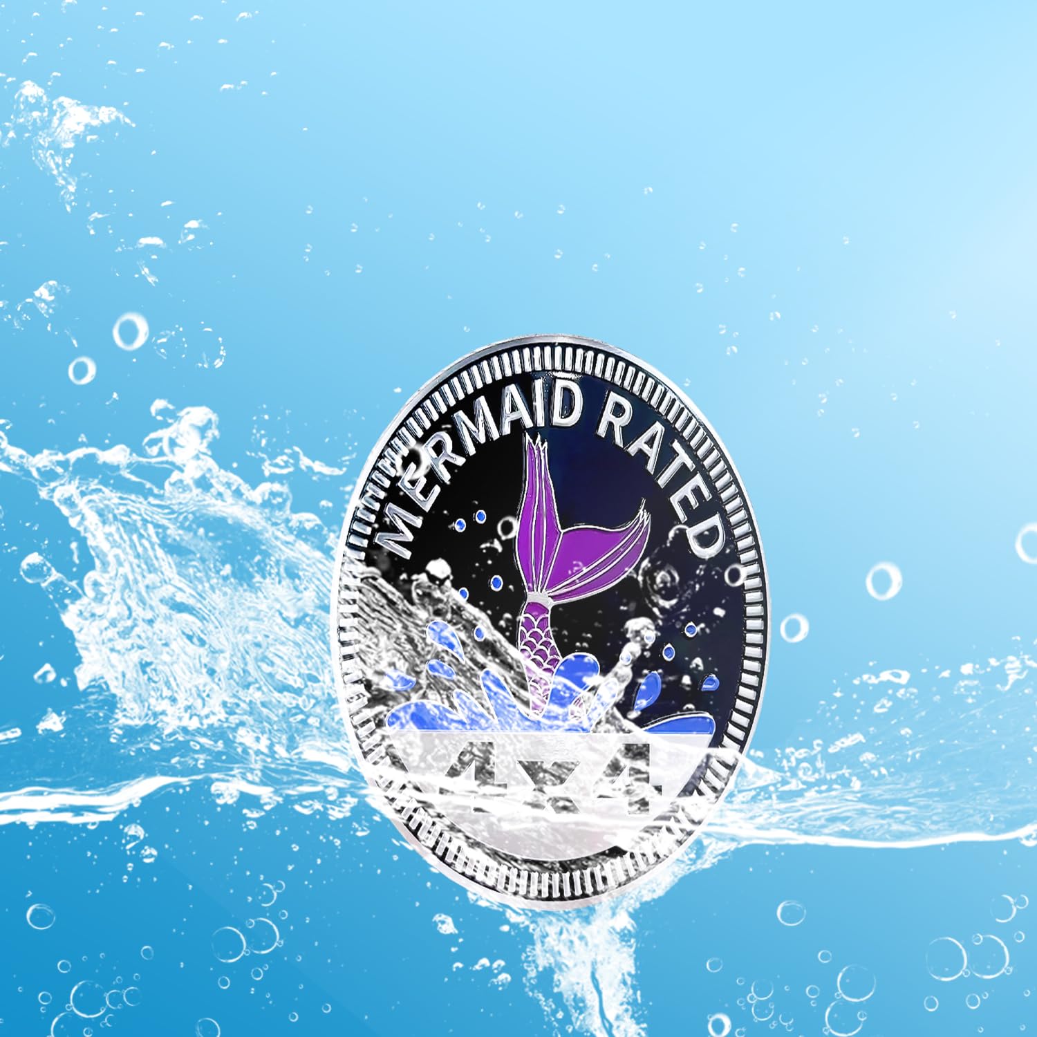 2 Pcs Mermaid Badge Rated Car Emblem, 4 X 4 Metal Automotive Badge, 3D Round Metal Car Badges Emblems, Car Badge Decals Stickers