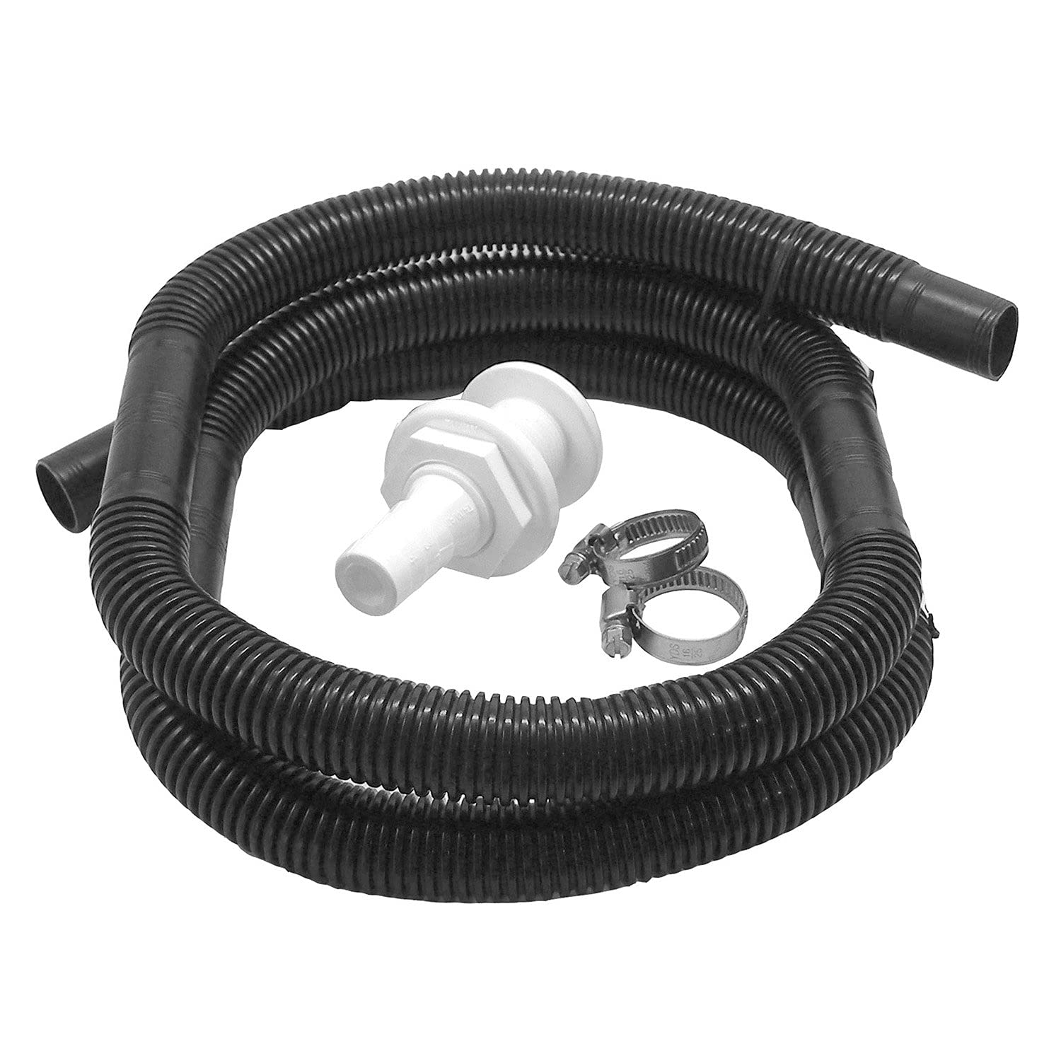 Shoreline Marine Bilge Pump Plumbing Kit | Plastic | 2 Stainless Steel Hose Clamps | Easy Installation | Heavy-Duty Marine Acces
