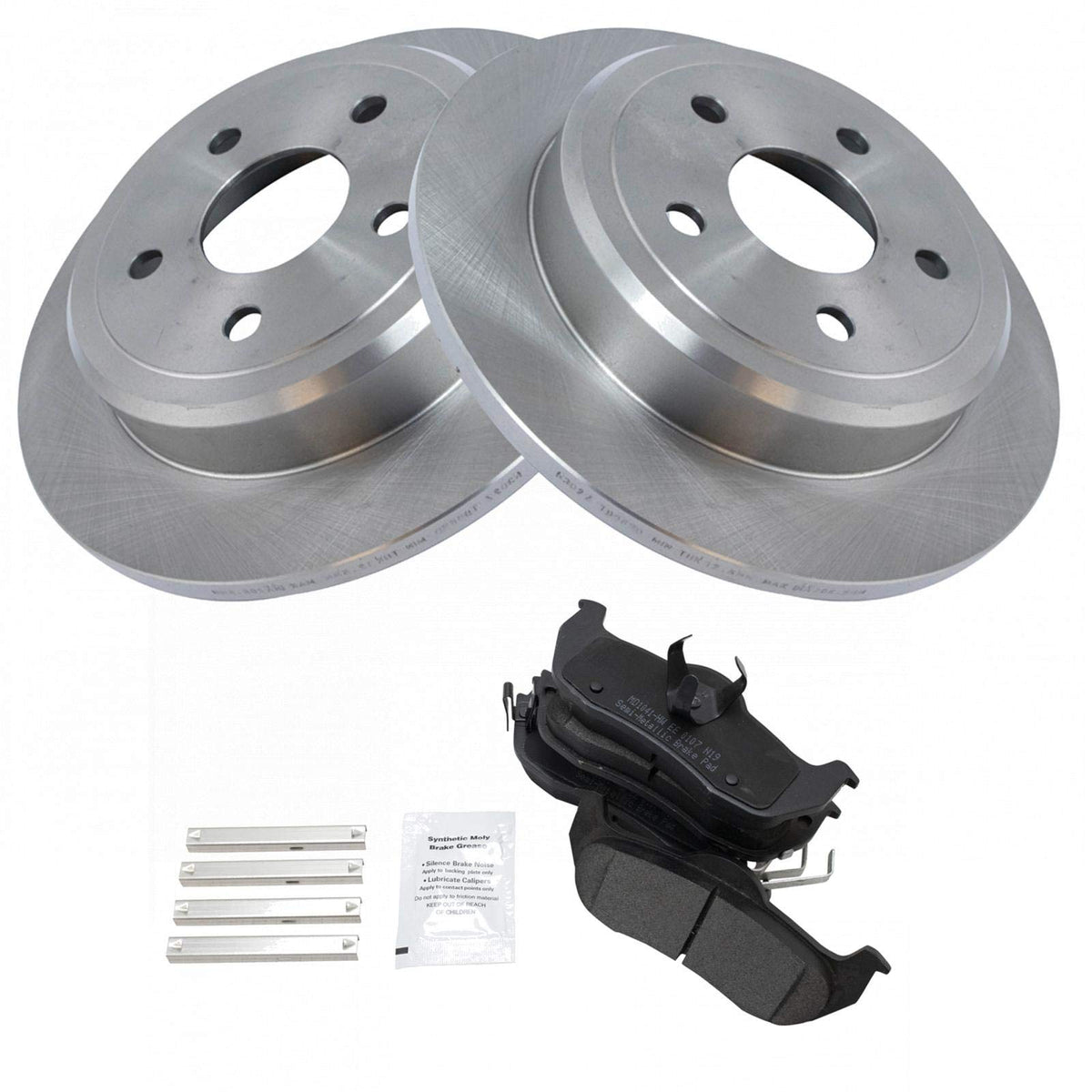 Trq Rear Brake Pad & Rotor Kit Brake Pads Brake Rotor Semi-Metallic Compatible With 2006-2010 Jeep Commander 2005-2010 Grand Che
