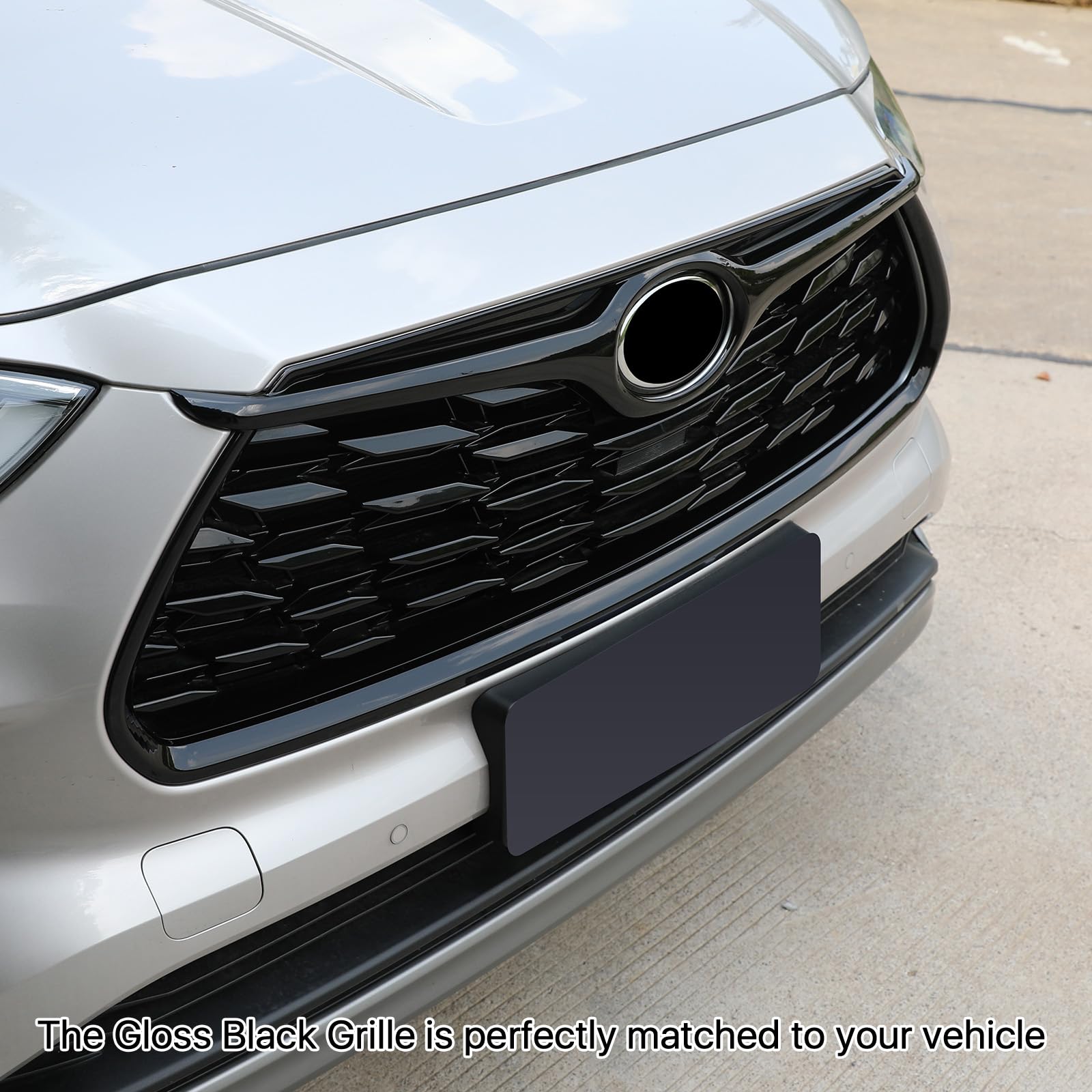 for Toyota Highlander Grille Mesh Cover Trims, Sporty Updated Luxury Front Grille Frame for Highlander 2025 2024 2023 2022 2021