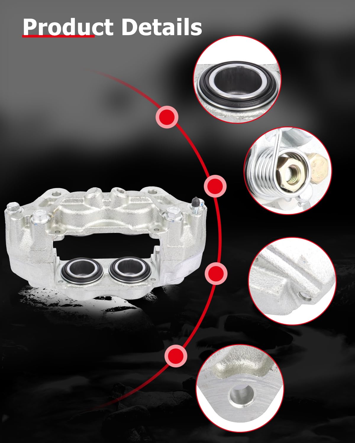 cciyu 19-2984 Front Right Brake Caliper Without Bracket For Toyota For 4Runner 2003-2009,For Toyota For FJ Cruiser 2007-2014,For