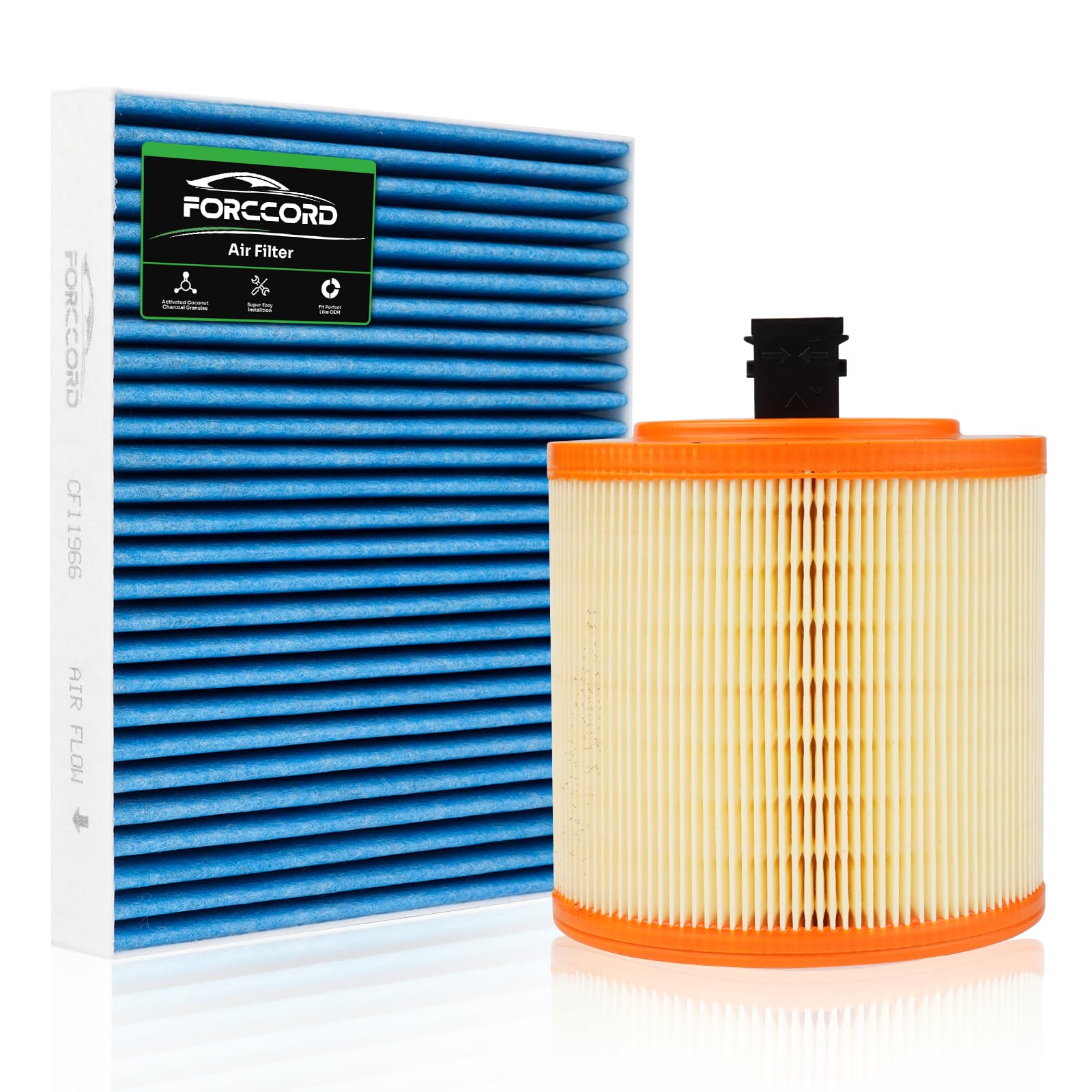 Forccord Cabin & Engine Air Filter Fit for Chevrolet Cruze 1.4L 2016-2019 (Not For Limited), Cadillac ATS V6 3.6L 2016-2019 Acti
