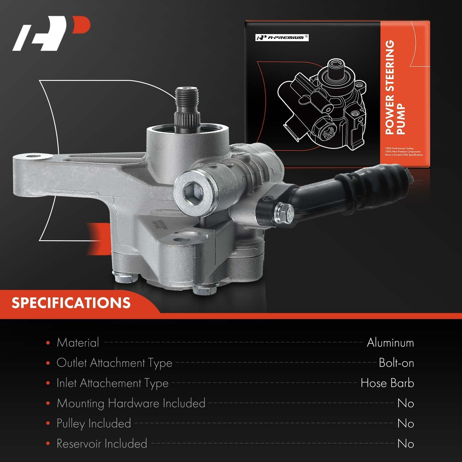 A-Premium Power Steering Pump Compatible With Honda Odyssey 2005-2010, Pilot 2005-2008 & Acura Mdx 2007-2013, V6 3.5L 3.7L, Repl