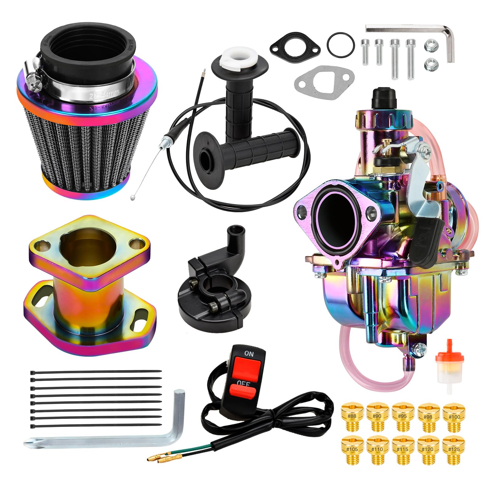 Fvrito Vm22 Carburetor Carb Throttle Cable Jet Kit For Predator 212Cc 196Cc 224Cc Coleman Mini Bike Ct200U Ct200U-Ex Bt200X Kt19