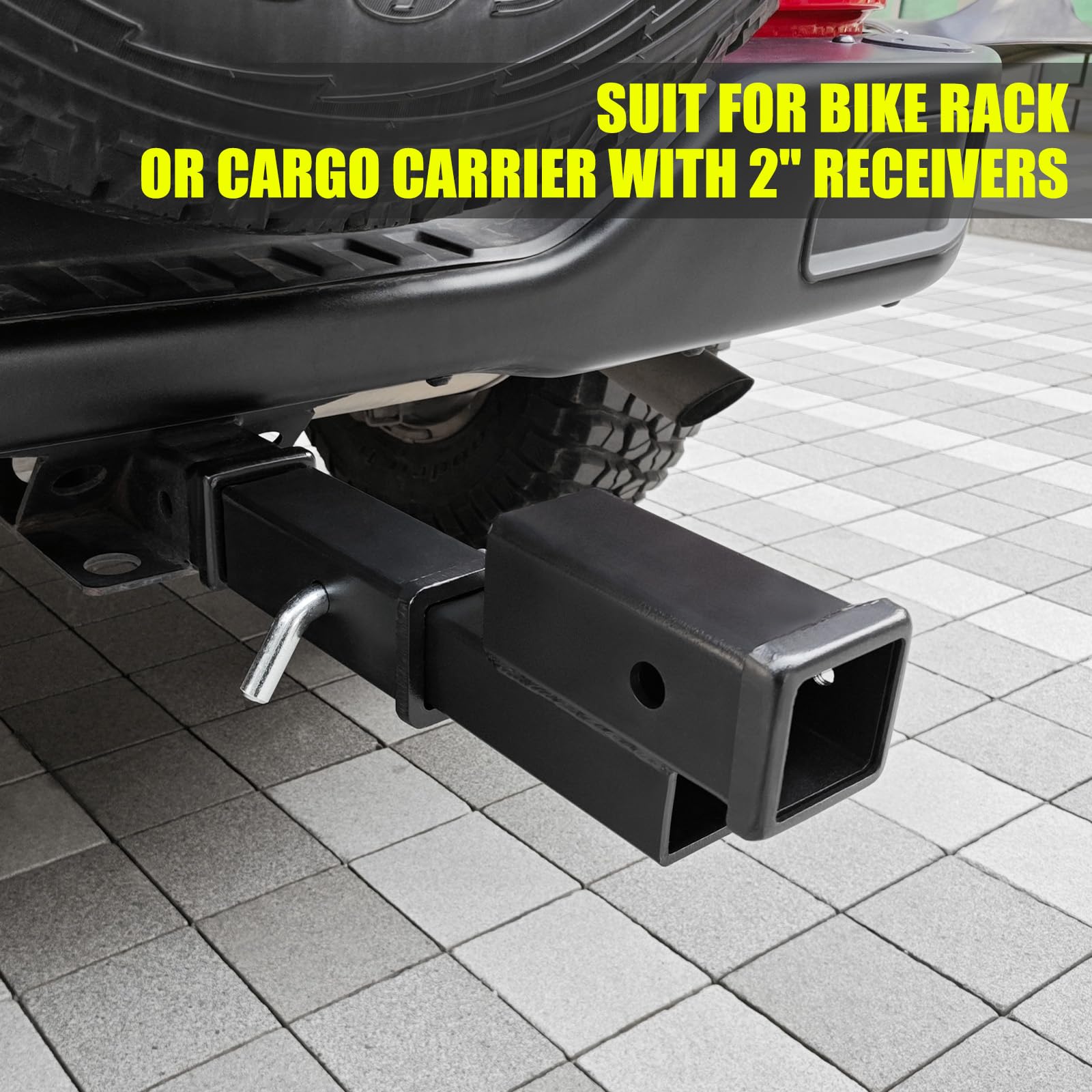 Kairay Trailer Receiver Hitch Riser Extender Adapter 2'' Drop/Riser, 7'' And 9'' Extension Length, 2'' Shank, 7500Lbs Towing Cap