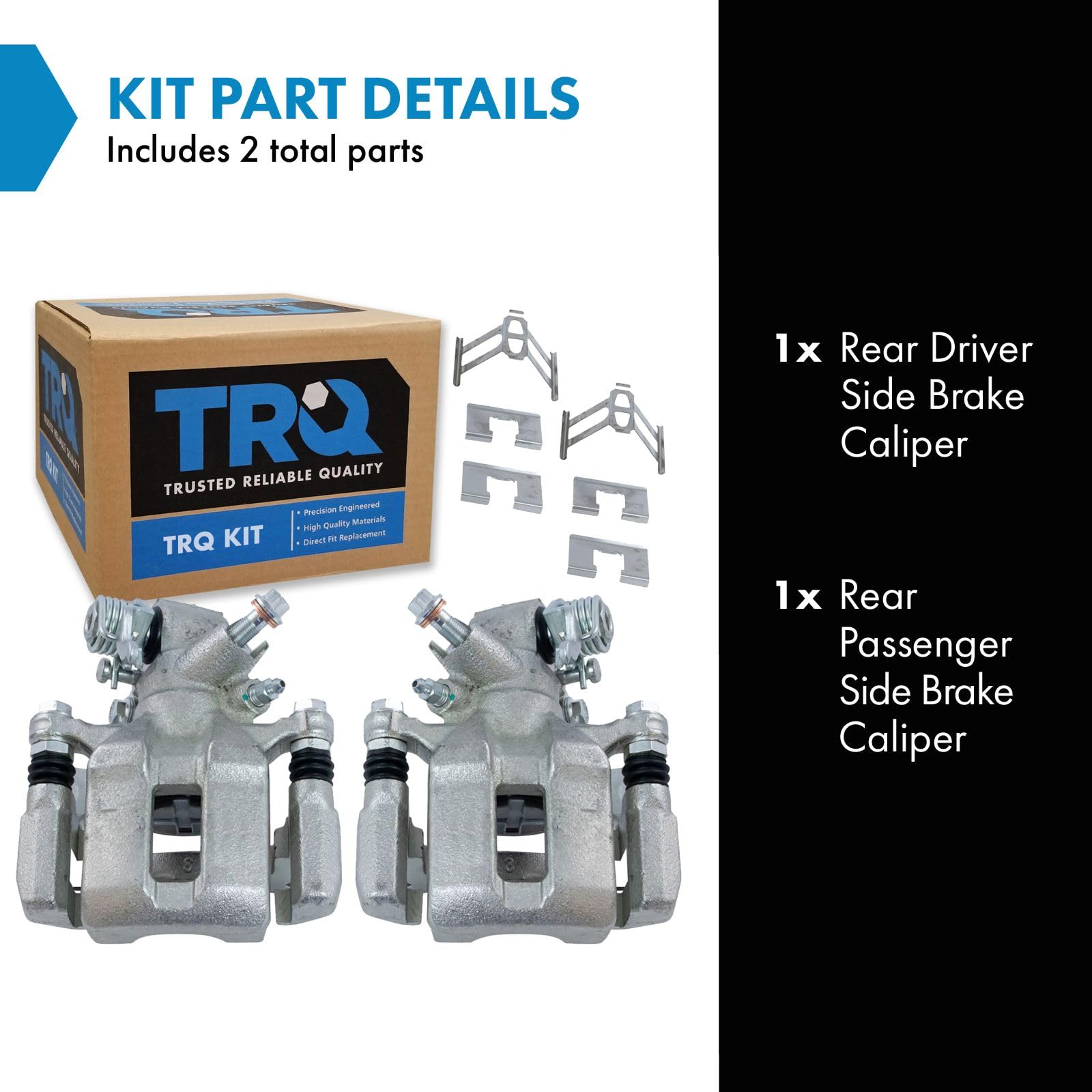 Trq Rear Brake Caliper Set Compatible With 2002-2006 Acura Rsx 2002-2005 Honda Civic