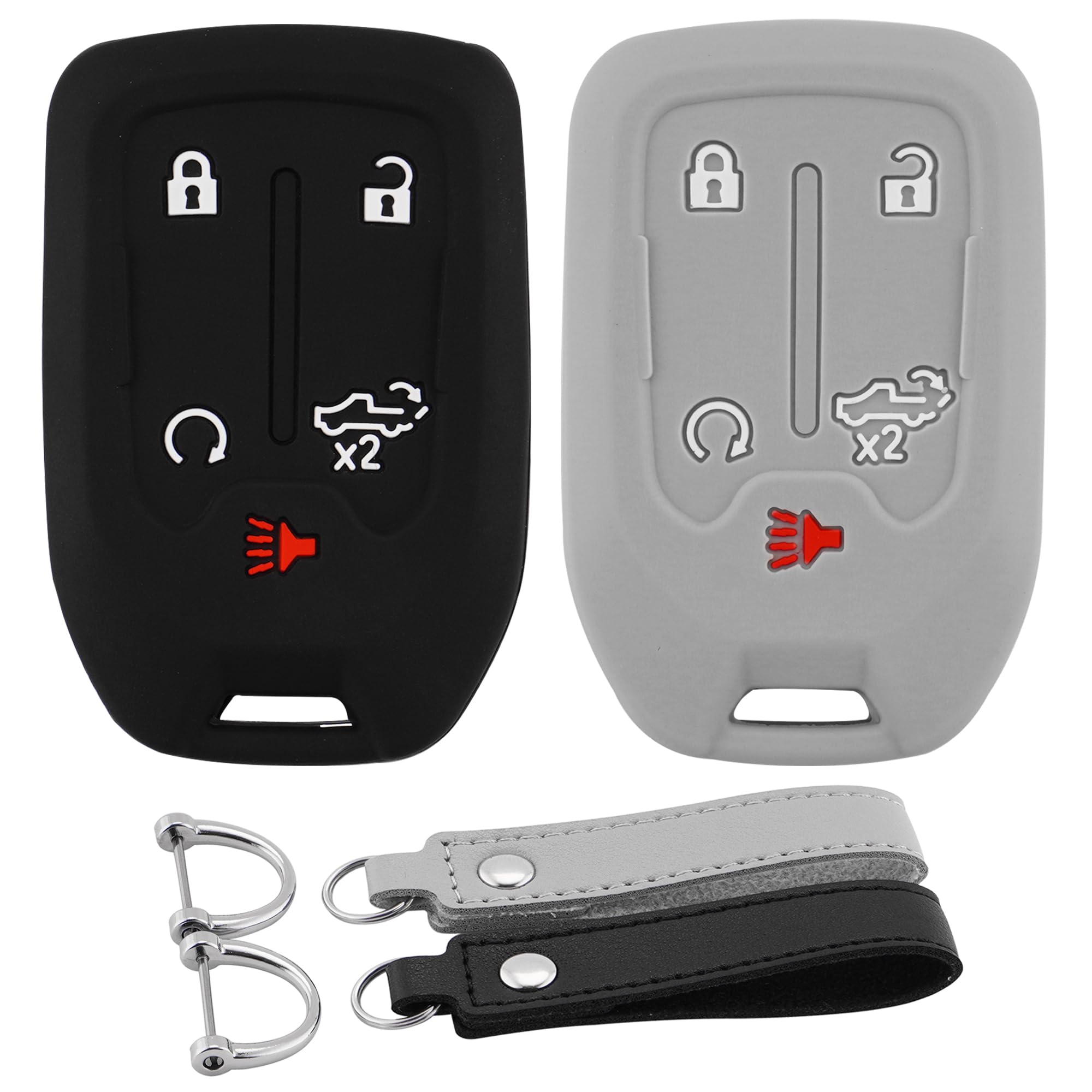 Koaudb Silicone Key Fob Cover Compatible With Chevy Gmc 5 Buttons 2023 2022-2019 Chevy Silverado Tahoe Suburban Gmc Sierra Acadi