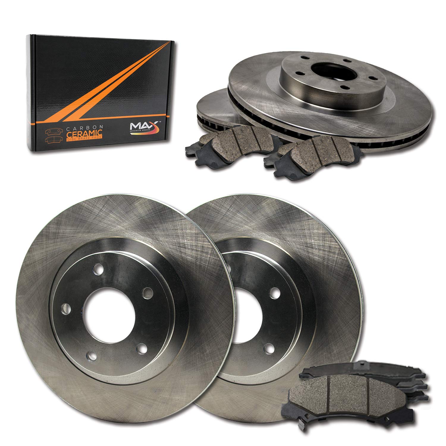 [Front + Rear] Max Brakes Premium Oe Rotors With Carbon Ceramic Pads Kt015243-1