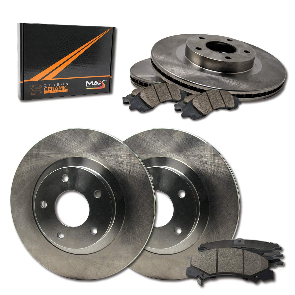 [Front + Rear] Max Brakes Premium Oe Rotors With Carbon Ceramic Pads Kt062143-1