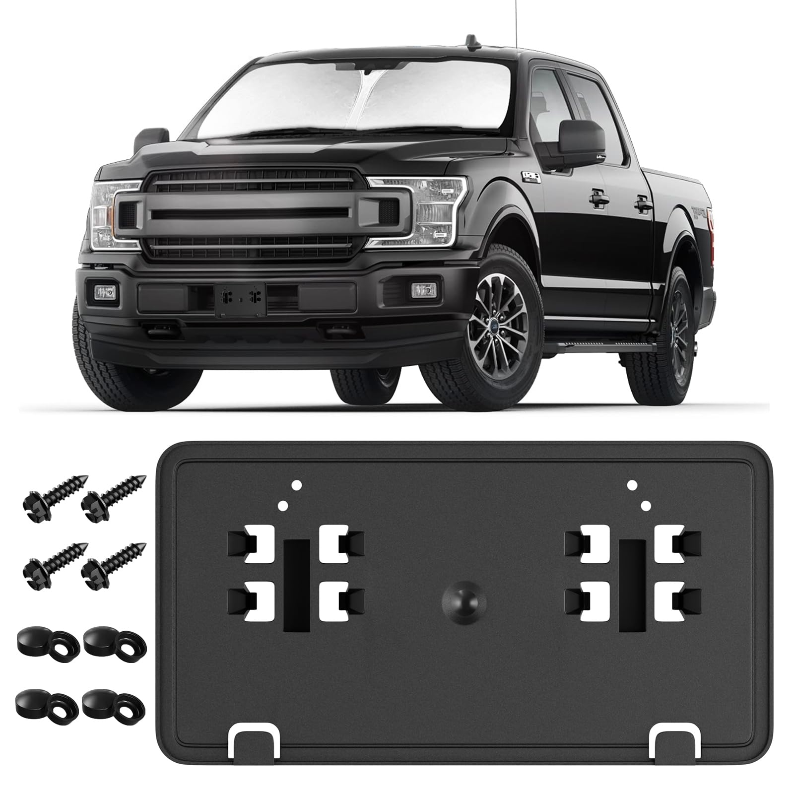 Replace For Ford 2018 2019 2020 F150 Front License Plate Bracket Frame Holder, Jl3Z17A385Ba Accessories F150 Bumper License Plat