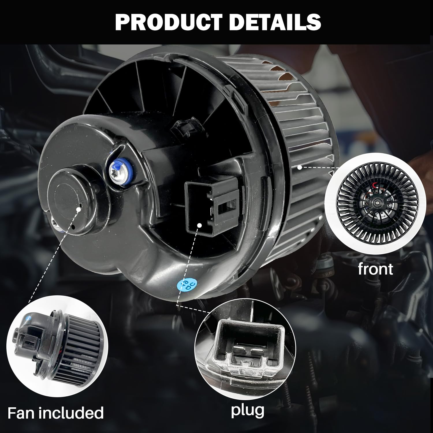 Aspligo 700272 Ac Heater Blower Motor Fan Assembly Fit For Ford Escape 2013-2019, Focus 2012-2018 ,Transit Connect 2014-2018 Gv6