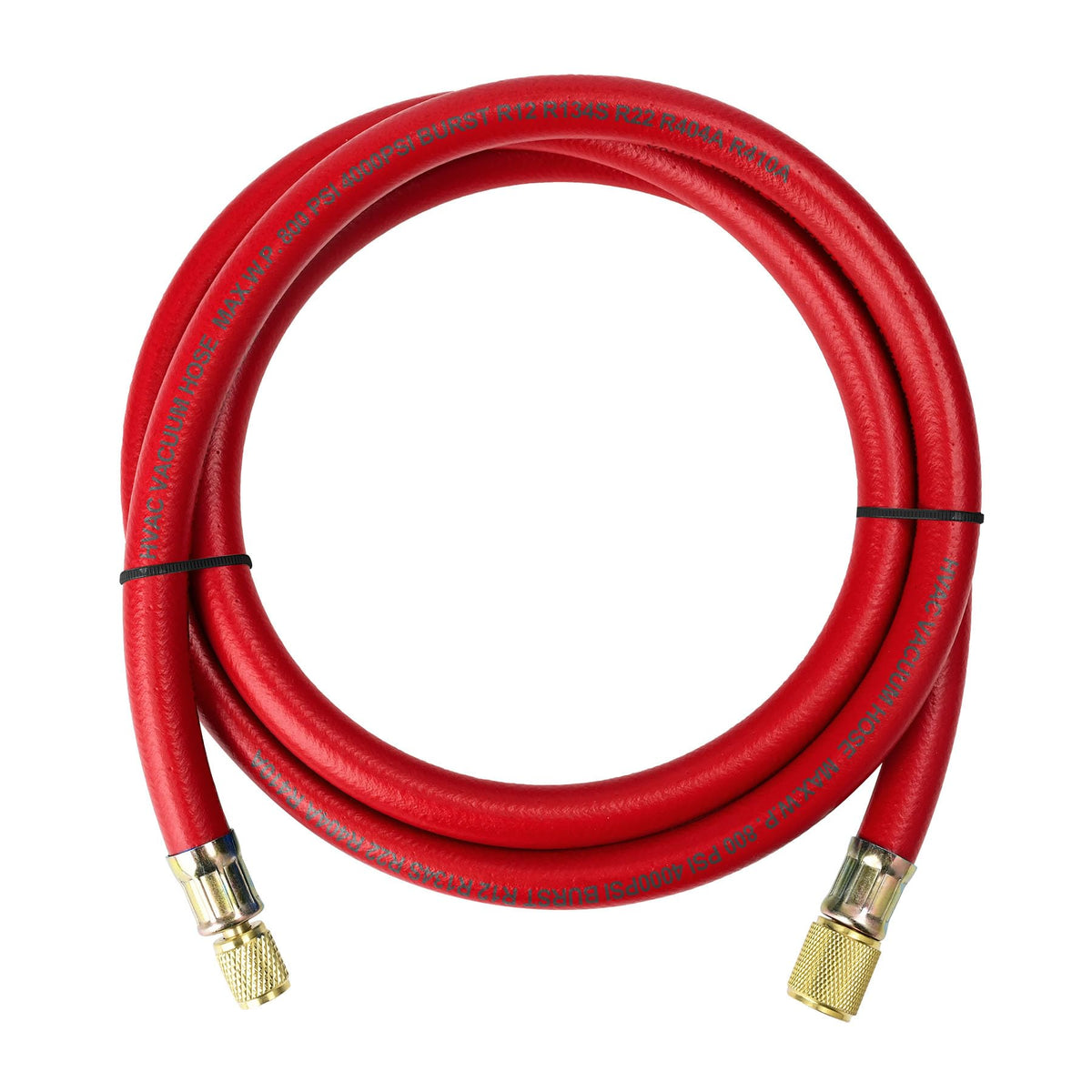 Upgrade Version 3/8in Diameter HVAC Vacuum Hose,1/4in to 3/8in Fitting,6-Feet, Refrigerant Charging Hose for R410A and all Commo