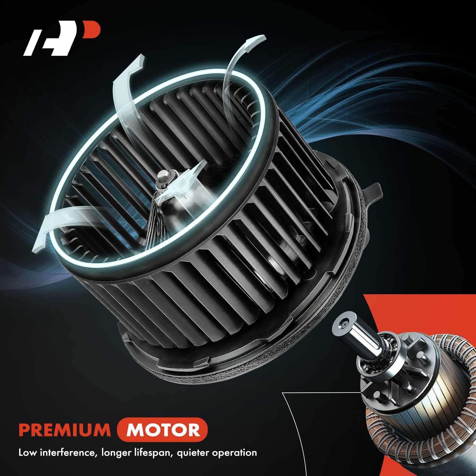 A-Premium Hvac Heater Blower Motor Assembly Compatible With Audi & Volkswagen Vehicles - A3, A3 Quattro, Q3, Q3 Quattro, Jetta, Golf, Passat, Tiguan, Eos, Gti, Replace# 1K1820015, 1K1820015A
