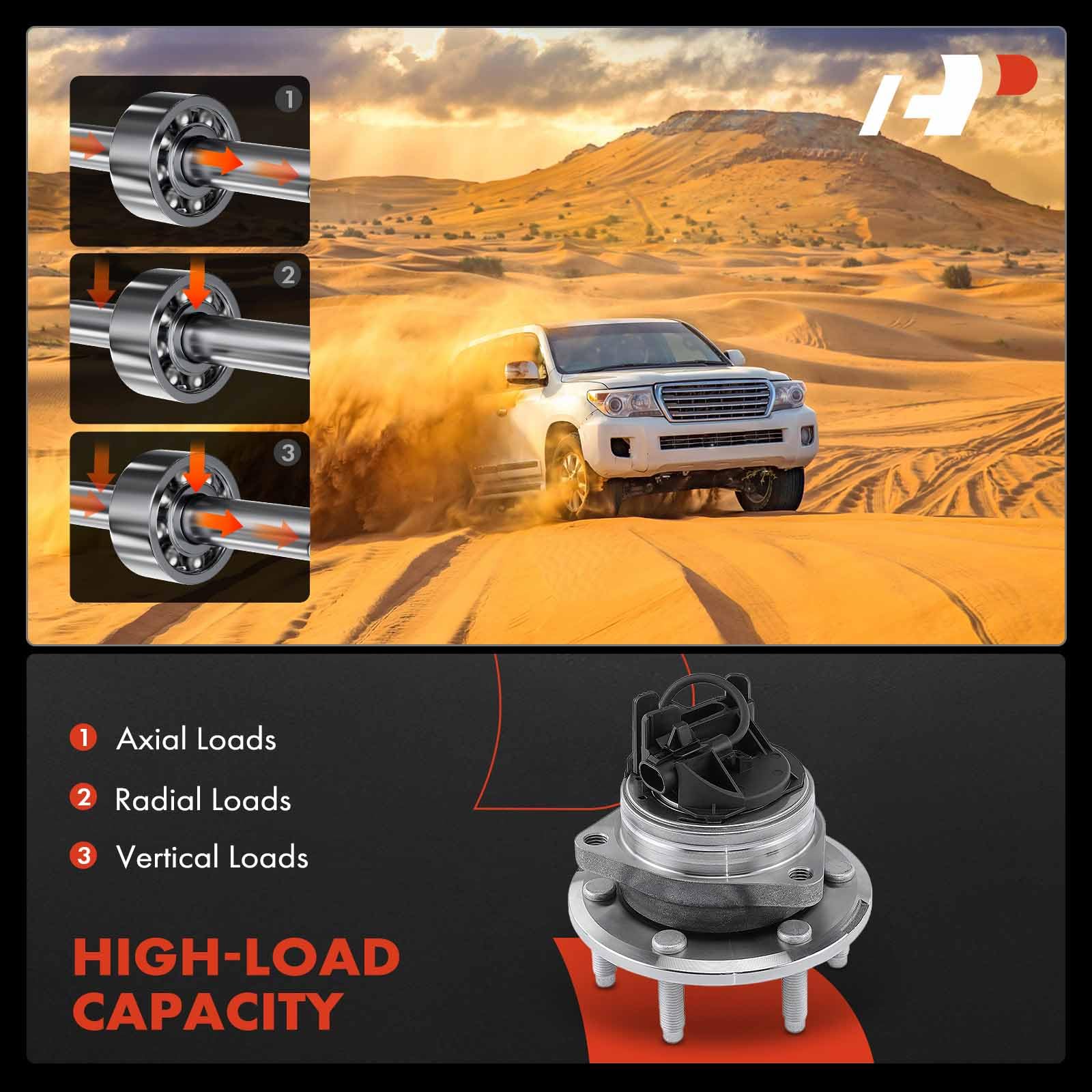 A-Premium Front Or Rear Wheel Bearing And Hub Assembly With Abs & 6-Lug Compatible With Vpg Mv-1 2011-2012