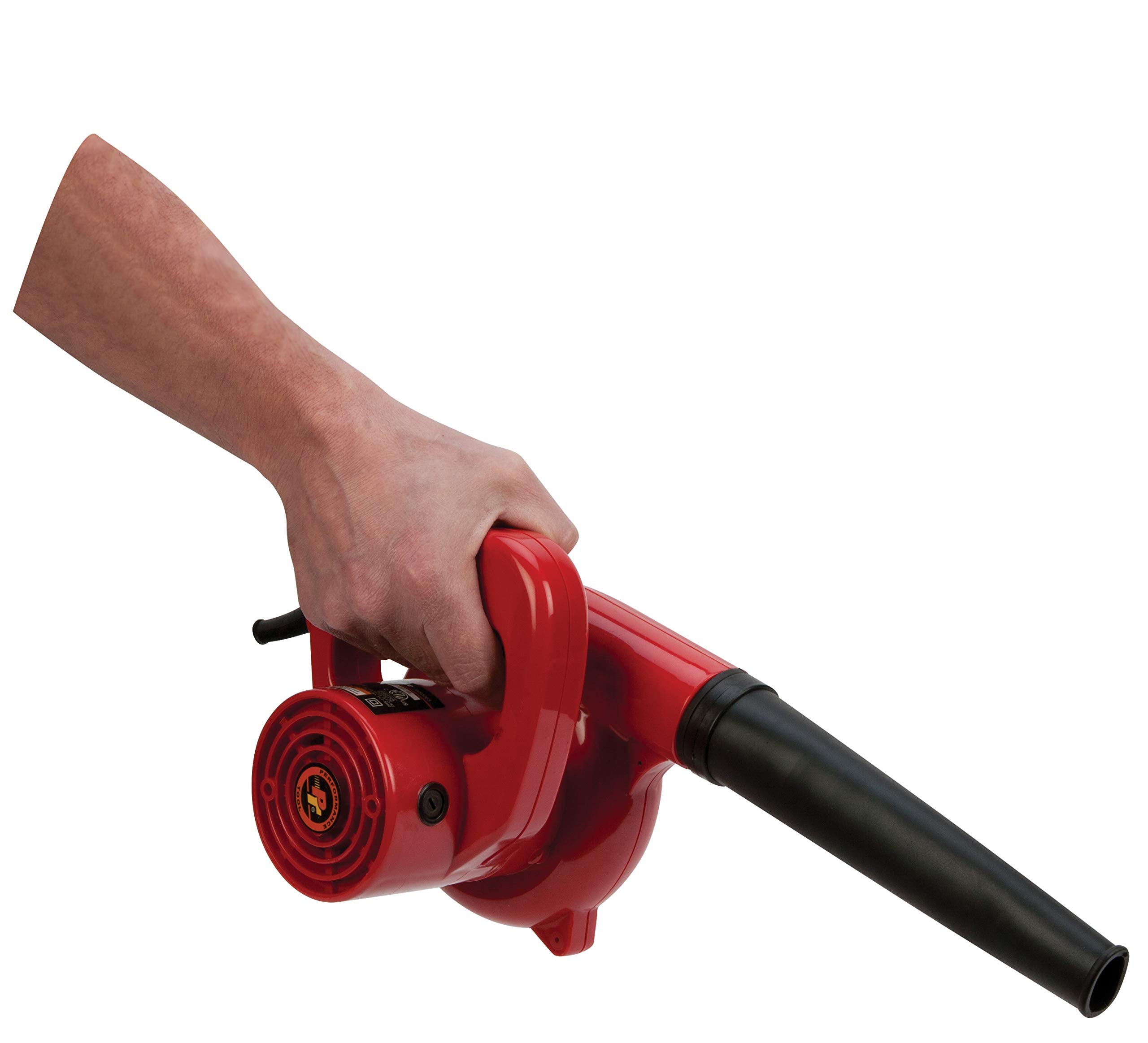 Performance Tool W50063 600W Garage/Shop Handheld Blower - Compact, 75+ Mph Air Flow, 16,000 Max Rpm - Large Handle With Lockabl