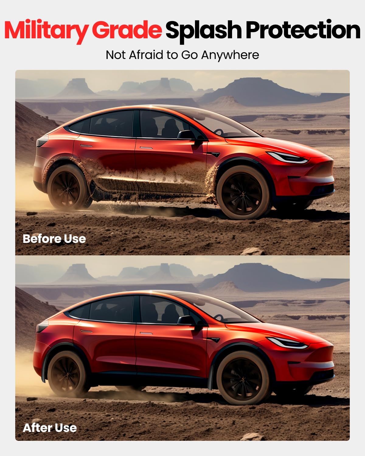 Reevaa 2025 Tesla Model Y Accessories - Mud Flaps [No Drilling Required] All-Weather Mud Guard Body Kits For Model Y 2020-2025,