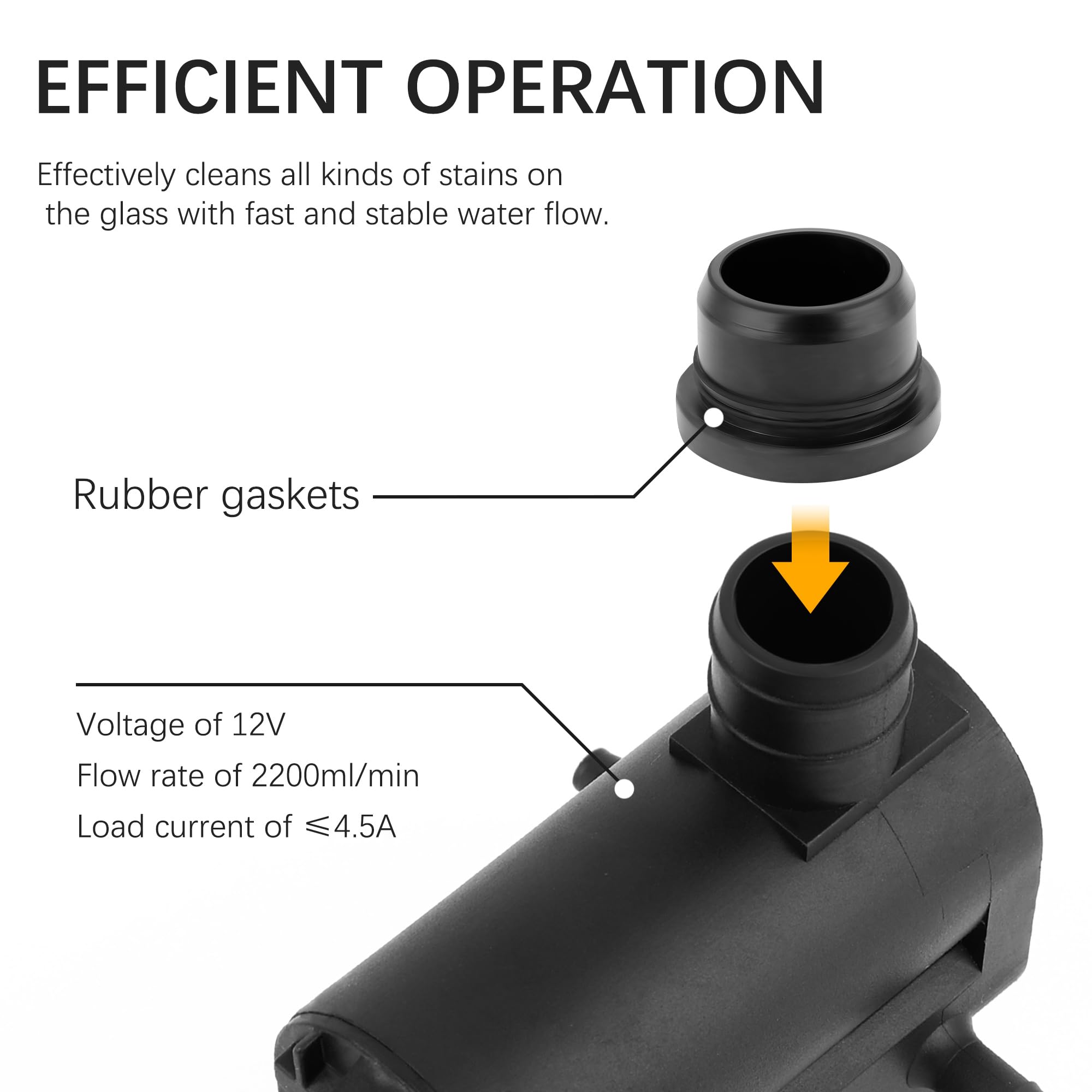 Windshield Washer Pump Replacement Oem#98510-1C100,98510-2K000 With Grommet,Windshield Wiper Pump Compatible With Kia Hyundai,St