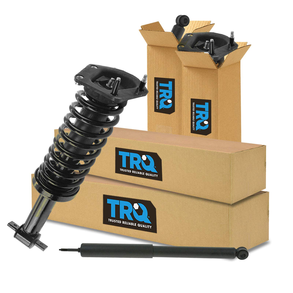 Trq Front And Rear Complete Strut Assembly & Shock Absorber Kit Complete Strut & Coil Spring Assembly Compatible With 1993-2002 