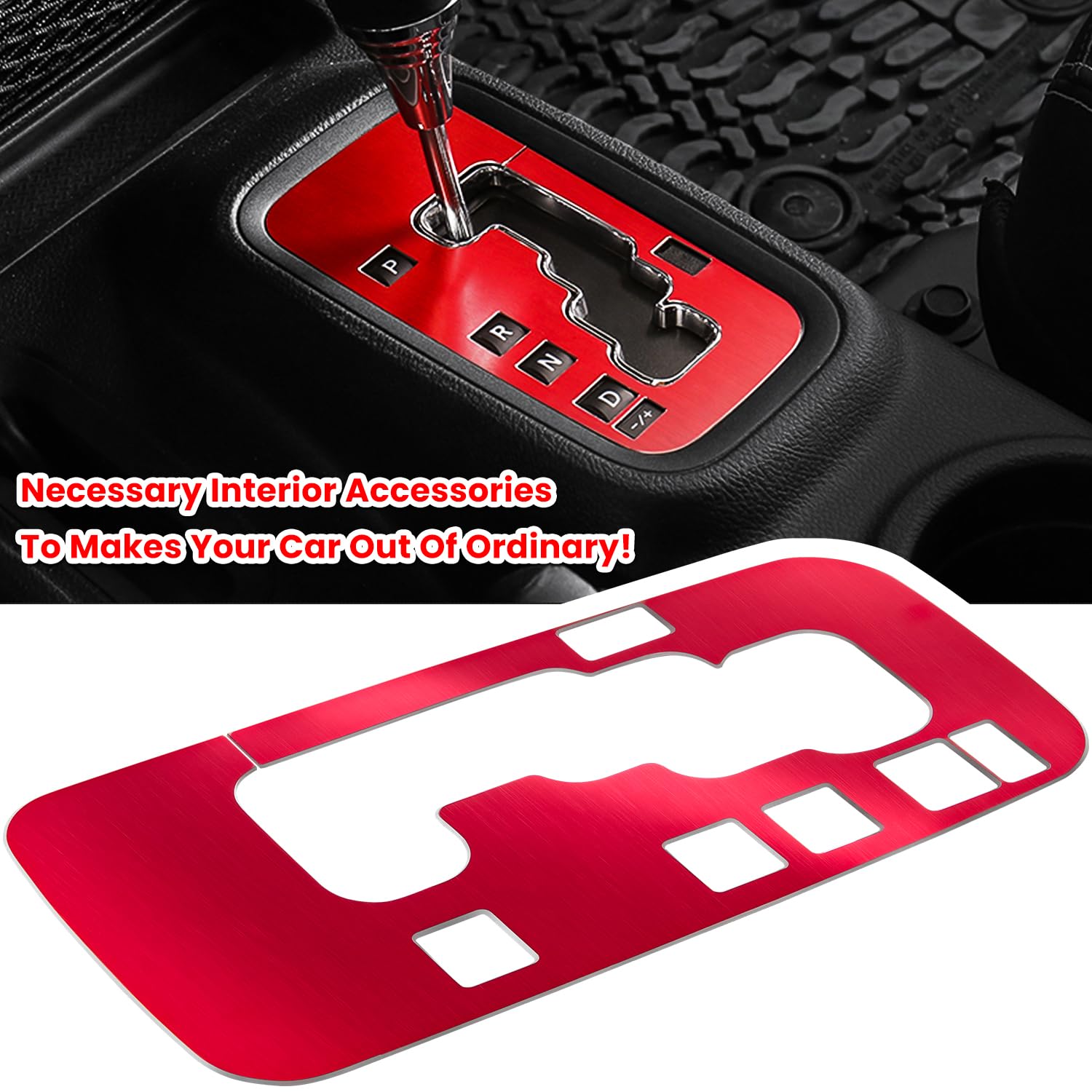 Trim Gear Frame Cover Gear Shift Box Cover for Jeep Wrangler 2012-2018 JK JKU Sport Sahara Freedom Rubicon Unlimited Gear Shift