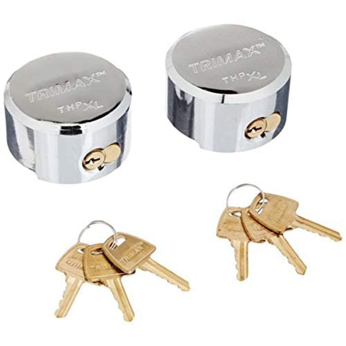Trimax Hockey Puck Internal Shackle Trailer Door Locks Keyed Alike With Enlarged Lock Opening And 3/8-Inch Internal Shackle Diam