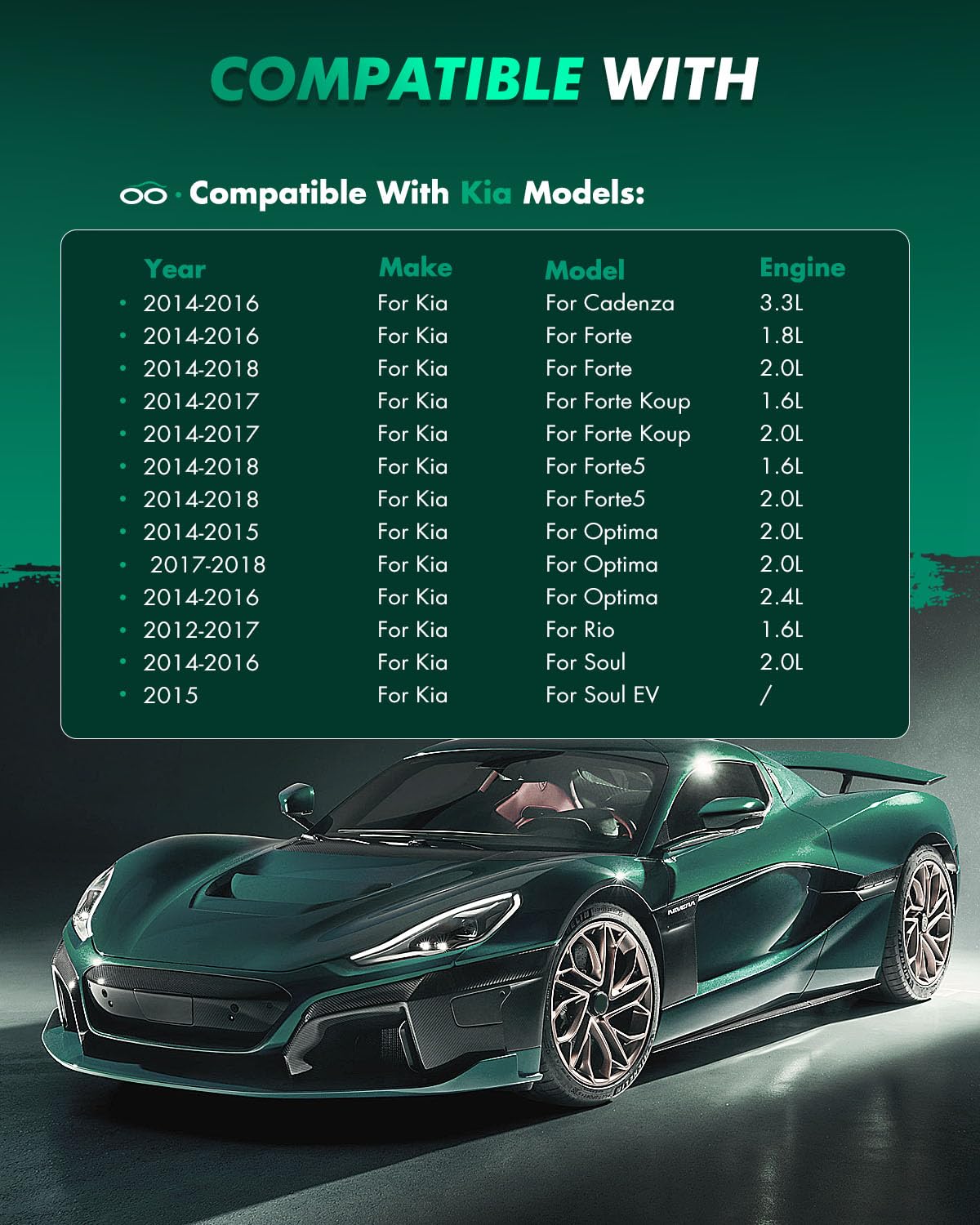 Scitoo D1544 Rear Semi-Metal Brake Pads Sets Fit For Hyundai Accent/Elantra/Elantra Gt/Sonata/Veloster,For Kia Cadenza/Forte/For