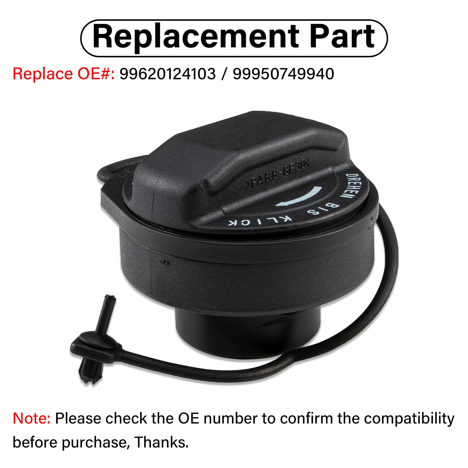 Gas Cap for Porsche, Gas Cap Replacement 99620124103 for Porsche 986 987 996 997, for Boxster 1997-2012, 1998-2013 Porsche 911,