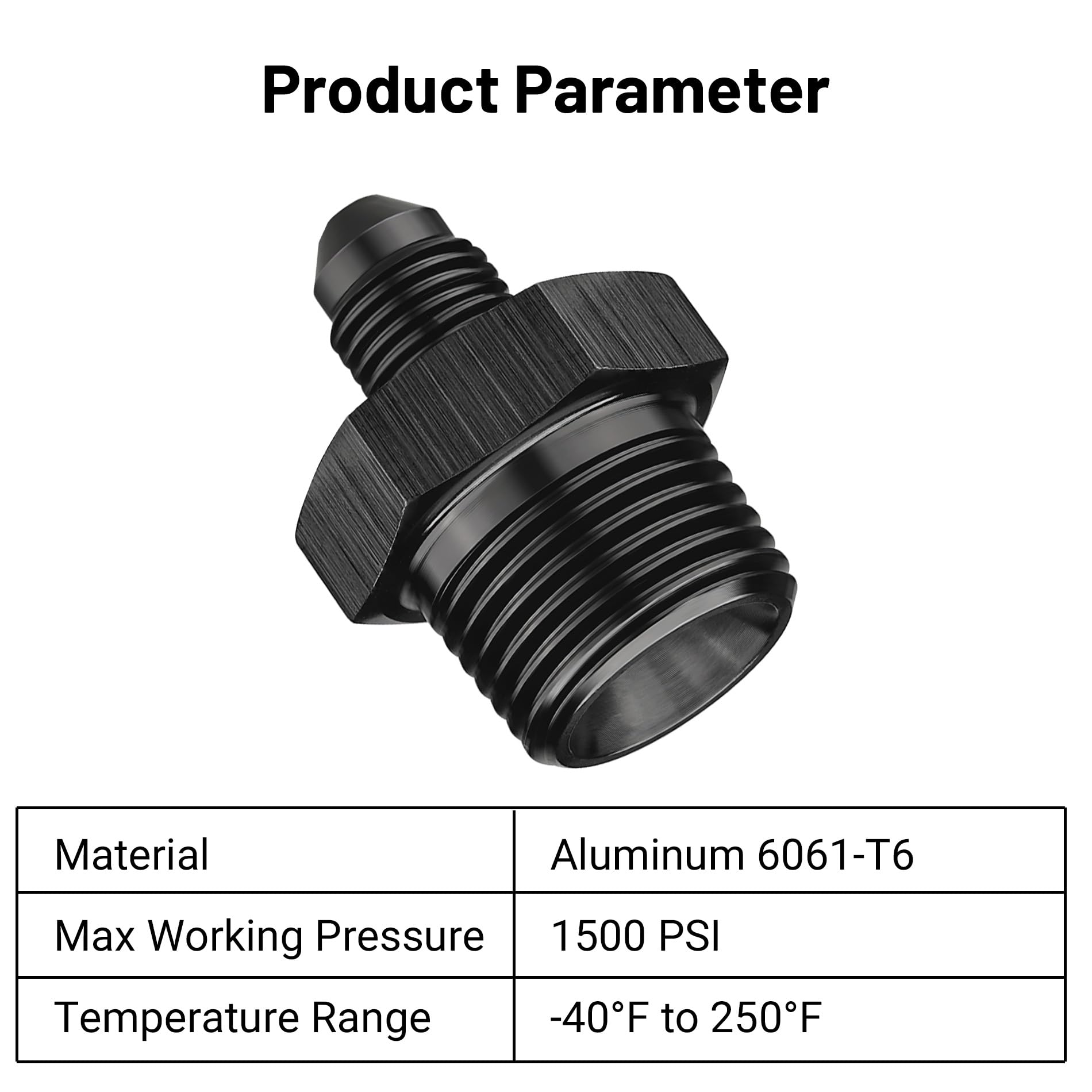 Evil Energy 3An Male Flare To 3/8'' Npt Pipe Fitting Adapter Straight Aluminum Black