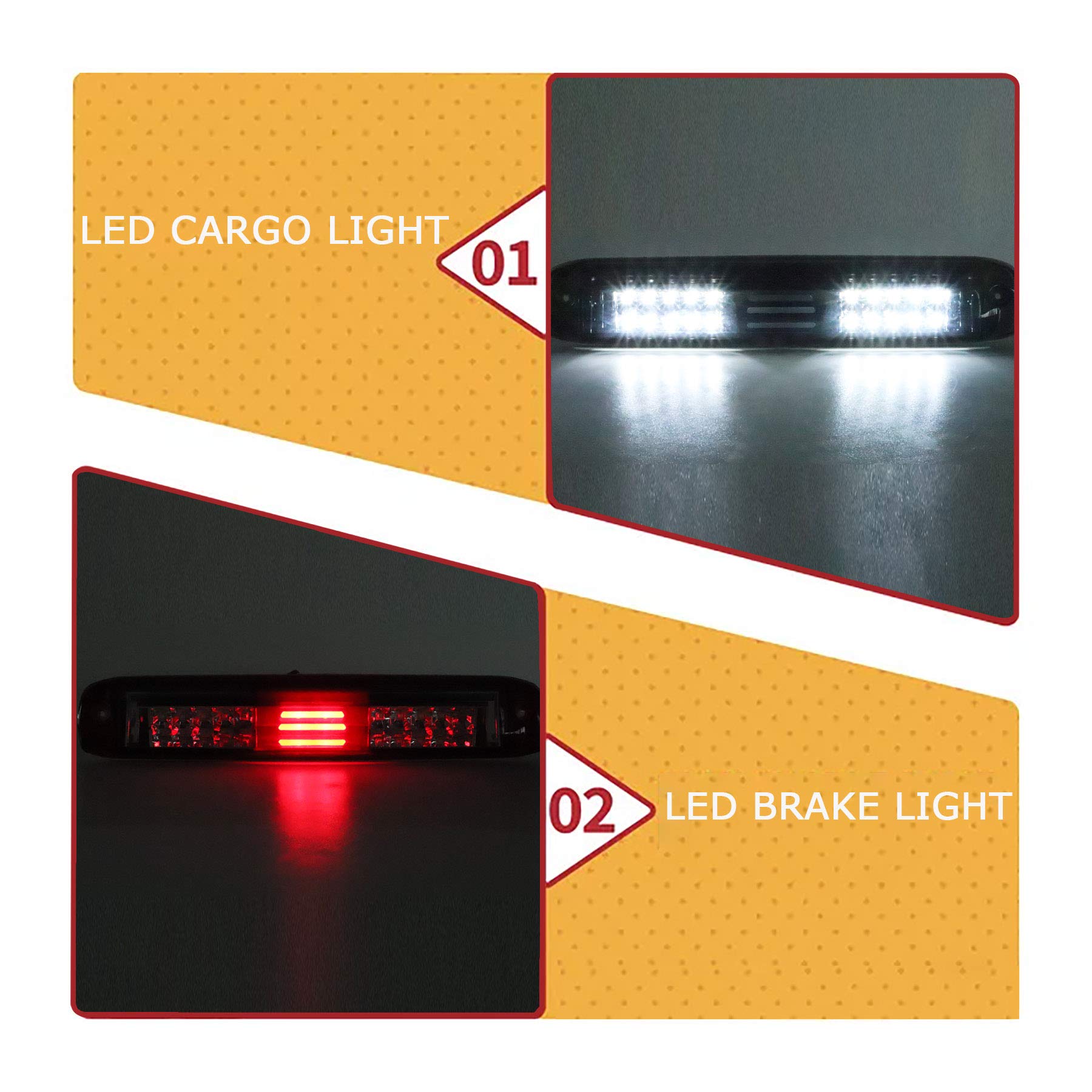 Tresound 3Rd Third Brake Light For 99-07 Chevy Chevrolet Silverado, Gmc Sierra 1500 2500 3500 Hd Classic, Led Cargo Lamp High Mount Stop Light Smoked