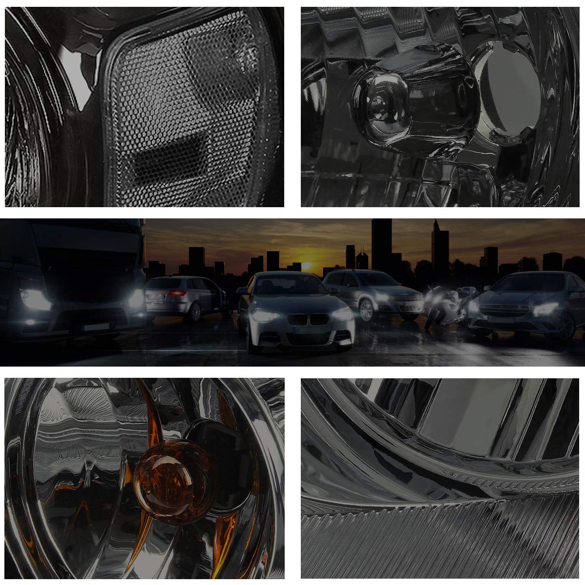 Pm Performotor Headlights Assembly Compatible With 04-08 Ford F150/06-08 Lincoln Mark Lt, 2Pcs Replacement Headlamps With Smoked