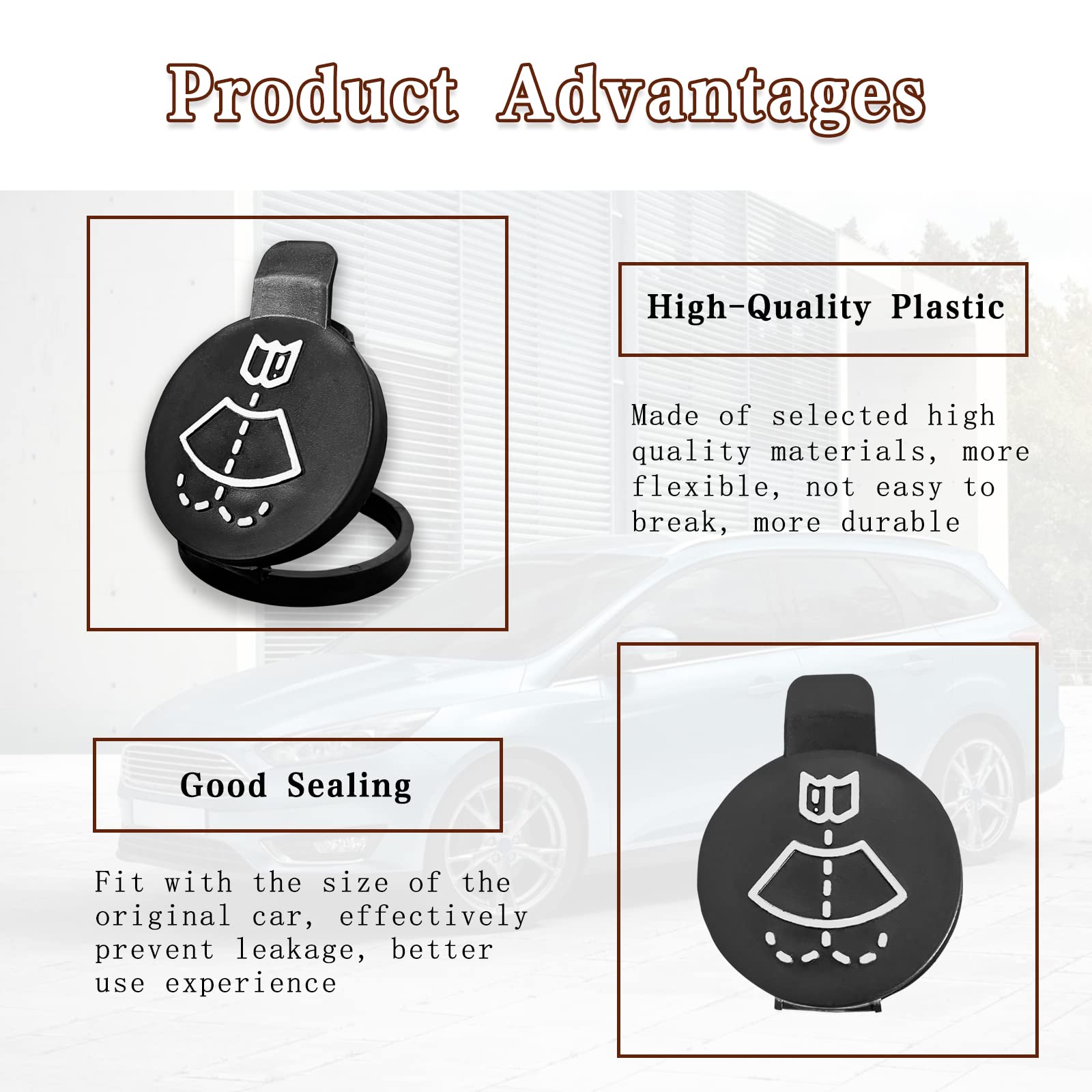 Car Wiper Bottle Cover, Windshield Wiper Washer Fluid Reservoir Tank Bottle Cap, Car Wiper Bottle Cover Replacement Cap Compatib