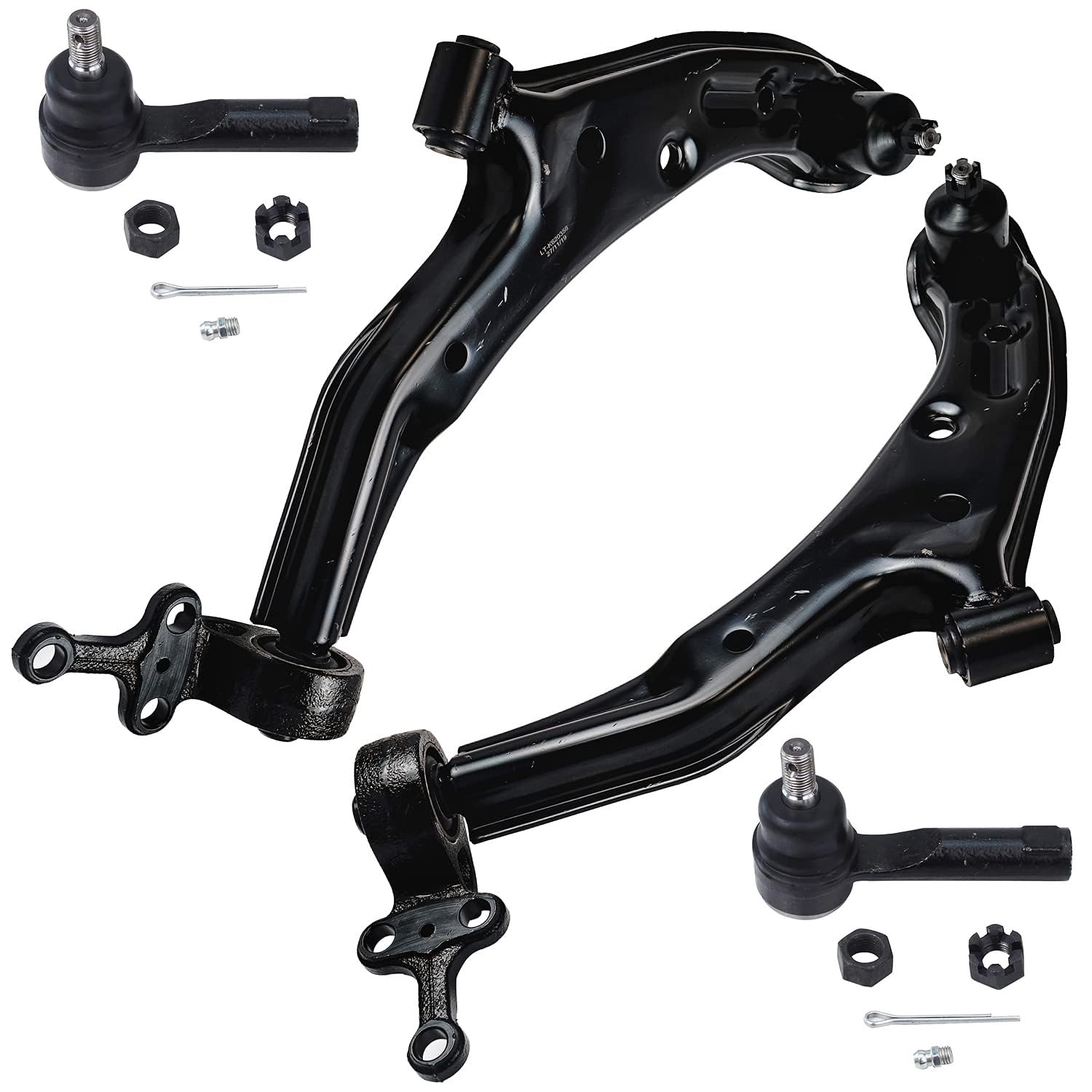 Detroit Axle - Front 4pc Control Arms Kit for 01-06 Nissan Sentra, 2 Lower Control Arms & Ball Joints 2 Tie Rod Ends 2001 2002 2