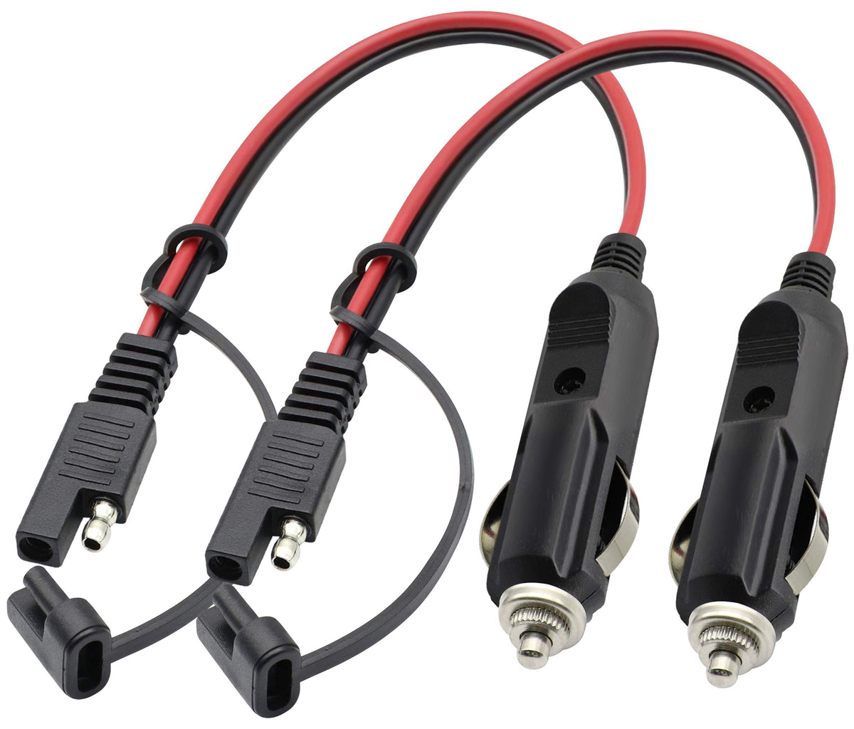 AAOTOKK SAE Cigarette Lighter Charger Cable,16AWG 12V Cigarette Lighter Male Plug to SAE 2 Pin Quick Release Disconnect Connecto