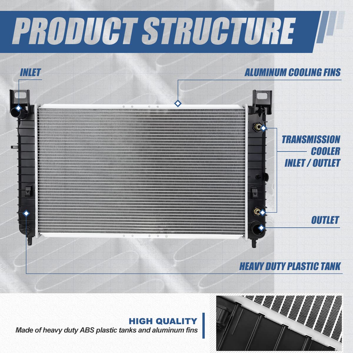 Auto Dynasty Radiator Compatible With 1999-2006 Silverado Sierra Yukon Tahoe Suburban 4.3L 4.8L 5.3L At, Dpi 2334 Factory Style