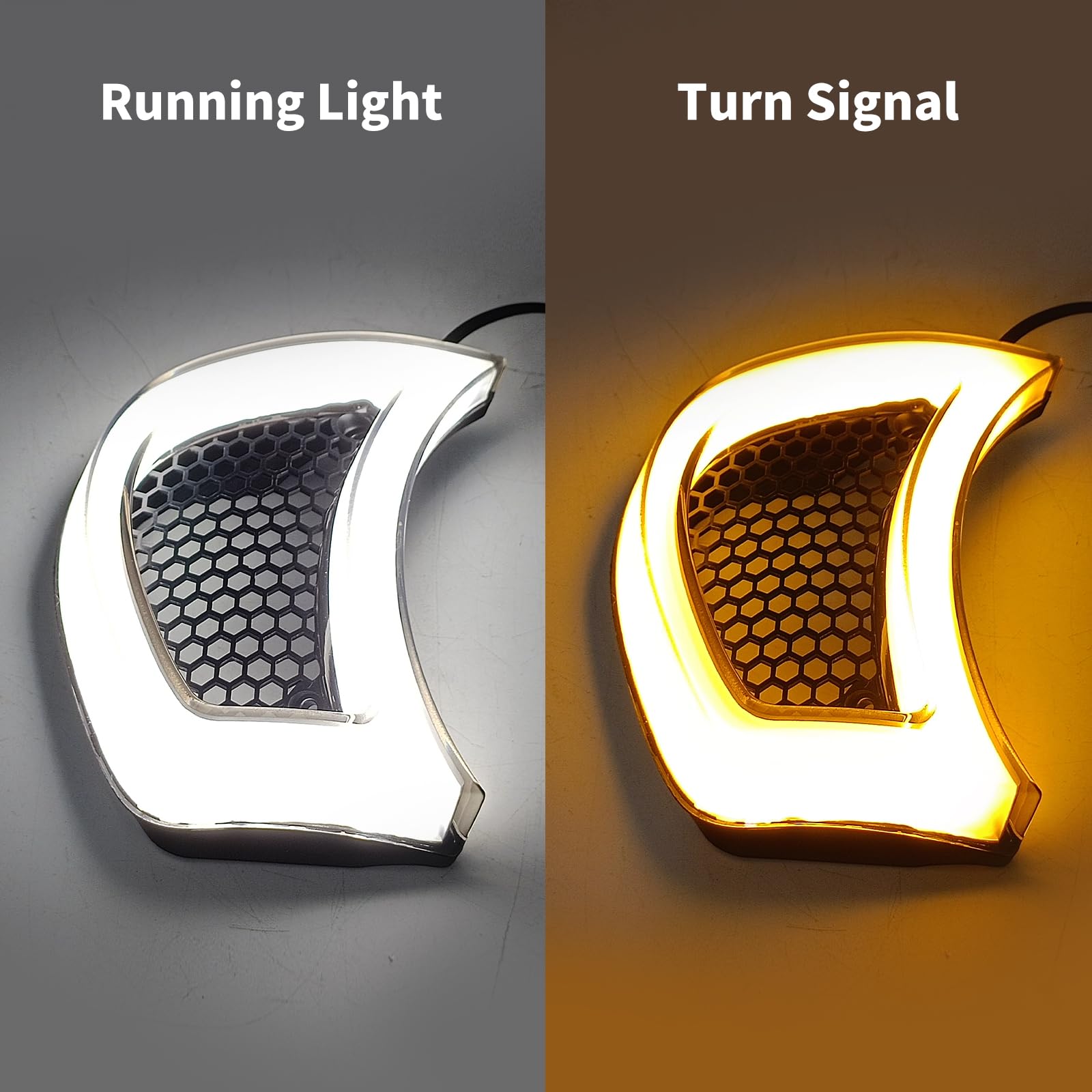 Hcmotorku Motorcycle Led Headlight Vent Accents Turn Signal Light Running Light Fit For Harley Touring Road Gilde 2015-2023 Smok