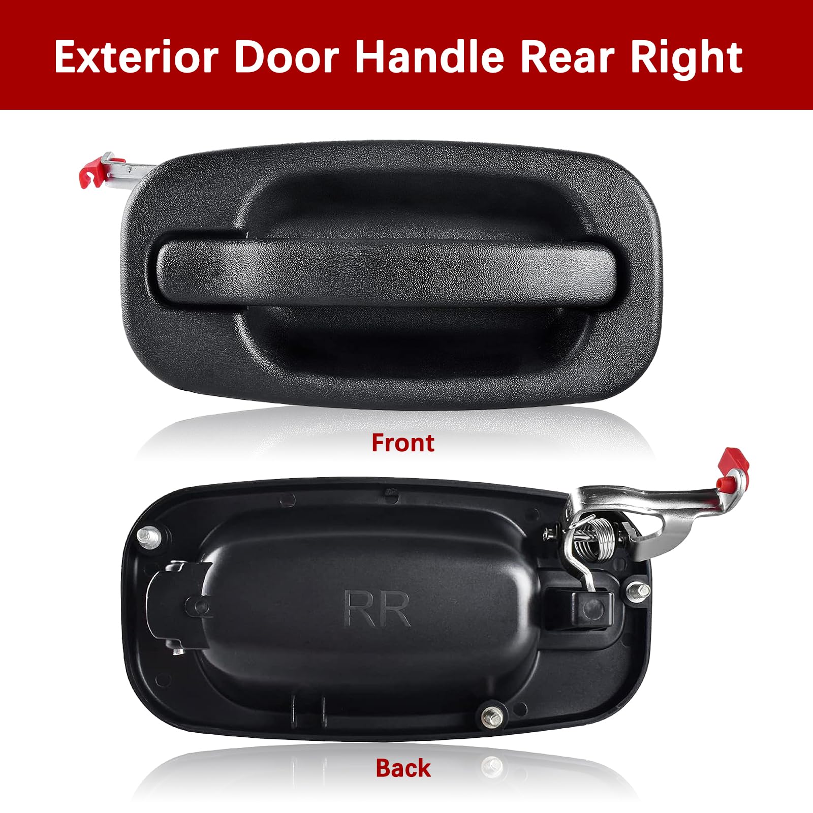 FAERSI Exterior Door Handle Rear Right Passenger Side Replacements for 1999-2007 Chevy Silverado 1500 2500 HD, Tahoe, Suburban,
