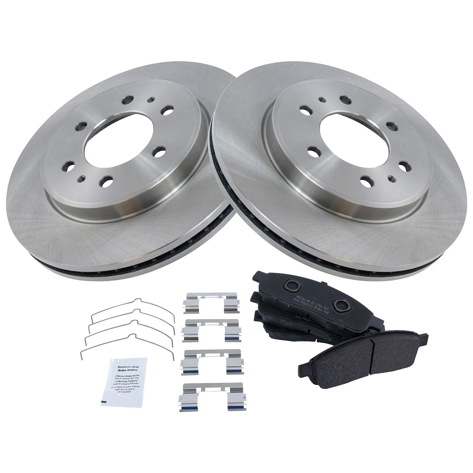 Trq Front Brake Pad & Rotor Kit Brake Pads Brake Rotor Semi-Metallic Compatible With 2009 Ford F-150