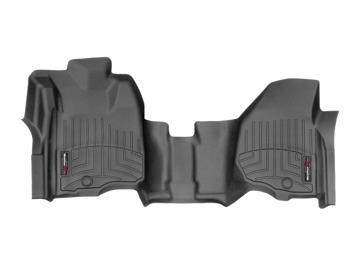 WeatherTech Custom Fit FloorLiners for Ford Super Duty - 1st Row - Over The Hump (449591V), Black