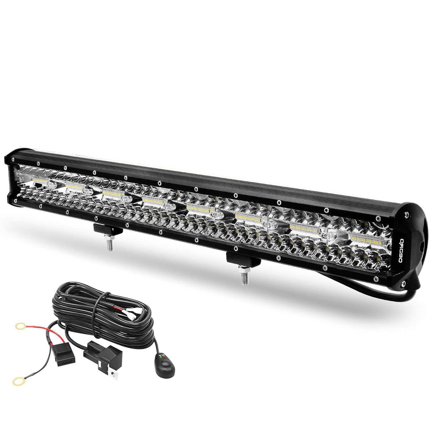 Oedro Led Light Bar 23 Inch 552W, Tri-Row Spot Flood Combo Led Driving Light 43400Lm + Wiring Harness, Ip68 Off Road Lamp Fit Fo