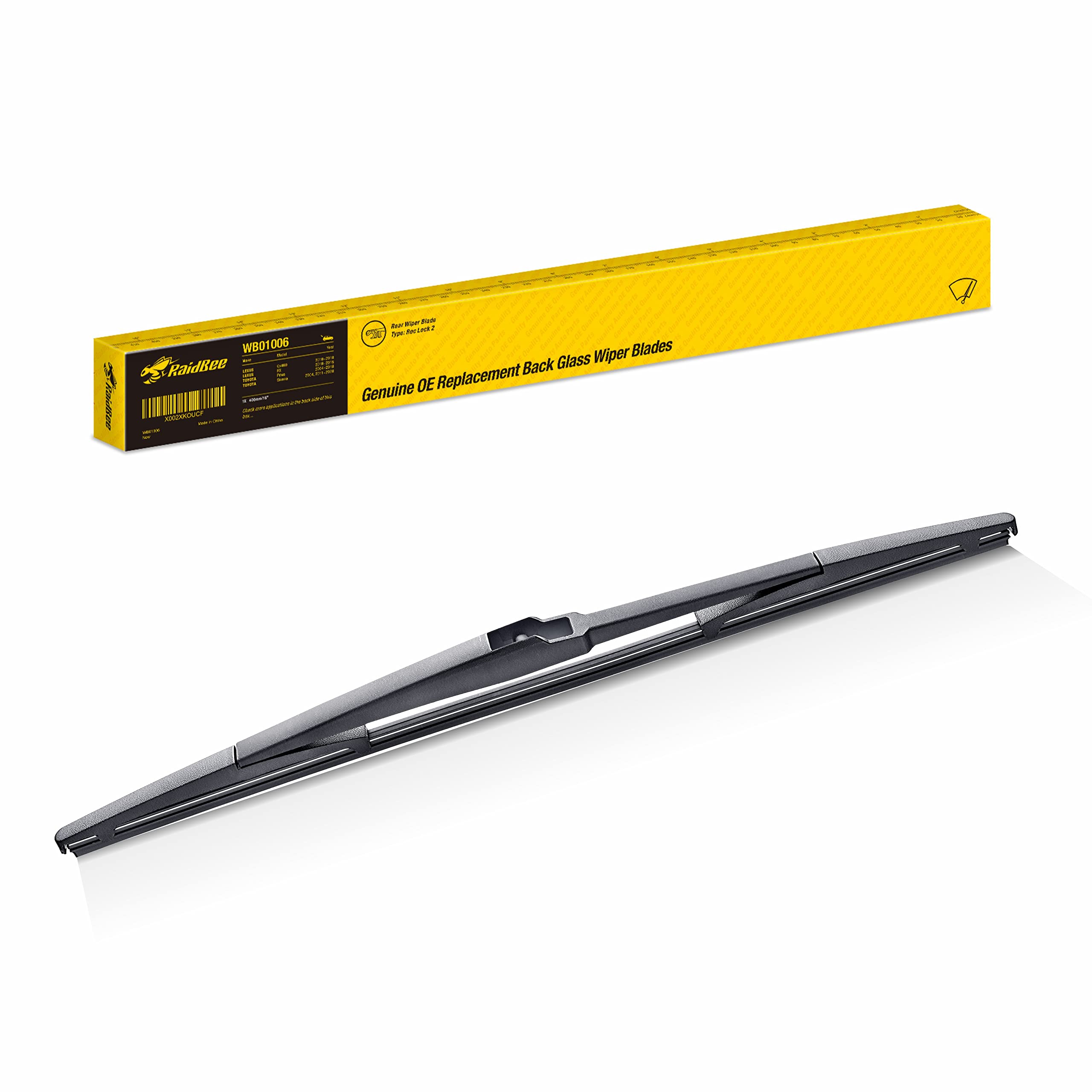 Raidbee Rear Wiper Blade, 16 Inch Rear Windshield Wiper Blades For Original Equipment Replacement, Compatible For Toyota Sienna 