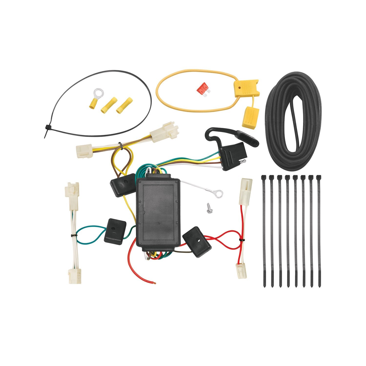 Tekonsha T-One T-Connector Harness, 4-Way Flat, Compatible with Select Lexus RX330, RX350 Black