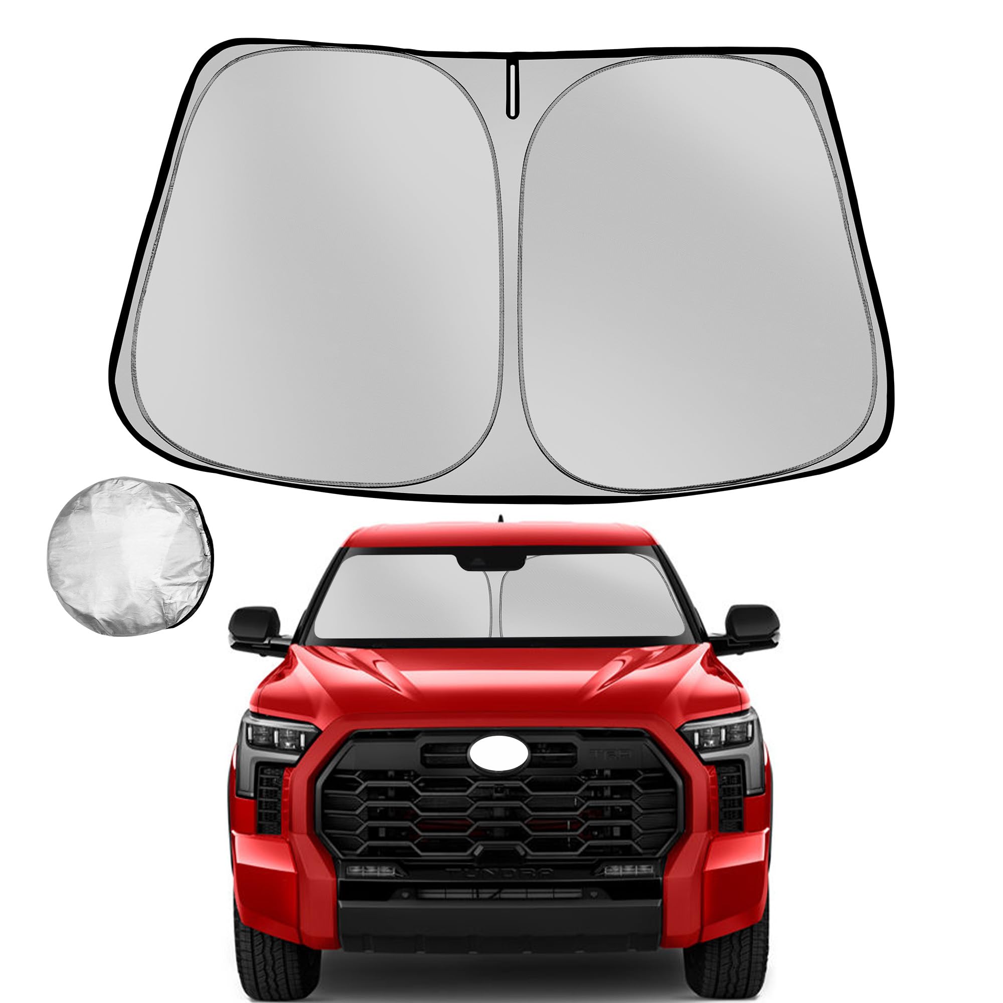Fonowka Windshield Sun Shade For 2022-2025 Toyota Tundra Limited Sr5 Platinum Trd Pro Foldable Sun Sunshade For Car Front Window