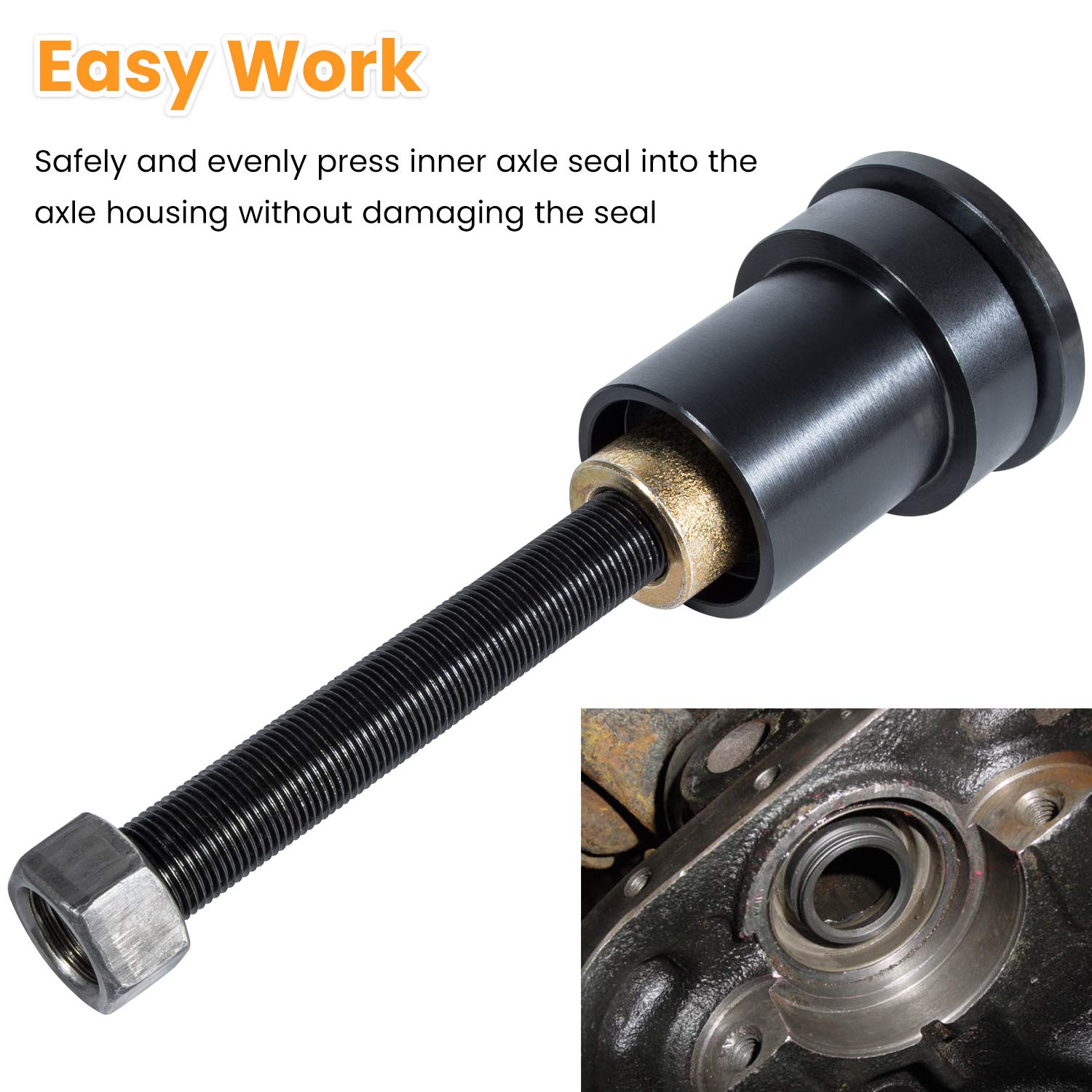 Inner Axle Side Seal Installation Tool For Dana 30/44/60 Front Differentials For Jeep Dodge Ford Chevrolet Volvo Gmc Isuzu Jaguar International Mercury