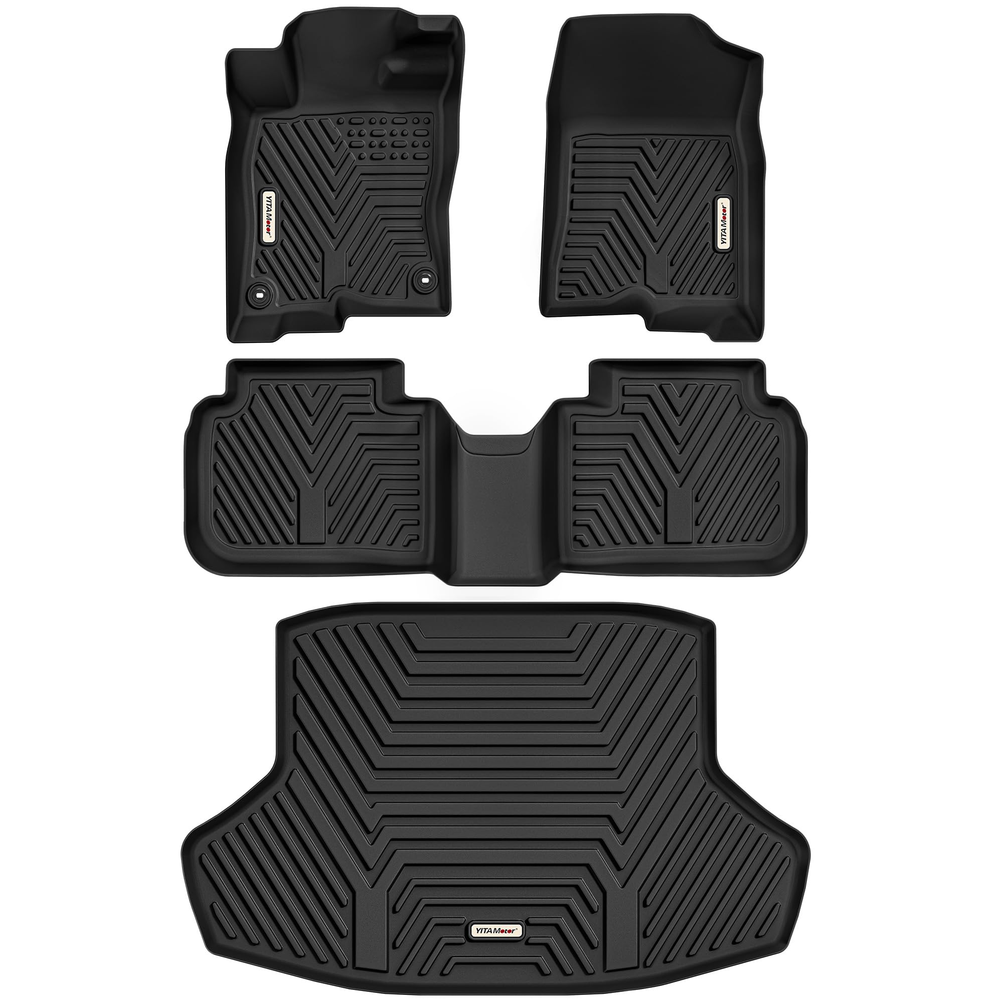 Yitamotor Floor Mats Compatible With 2022-2025 Honda Civic Sedan Only(Not For Hatchback), Black Tpe All Weather Car Floor Liners