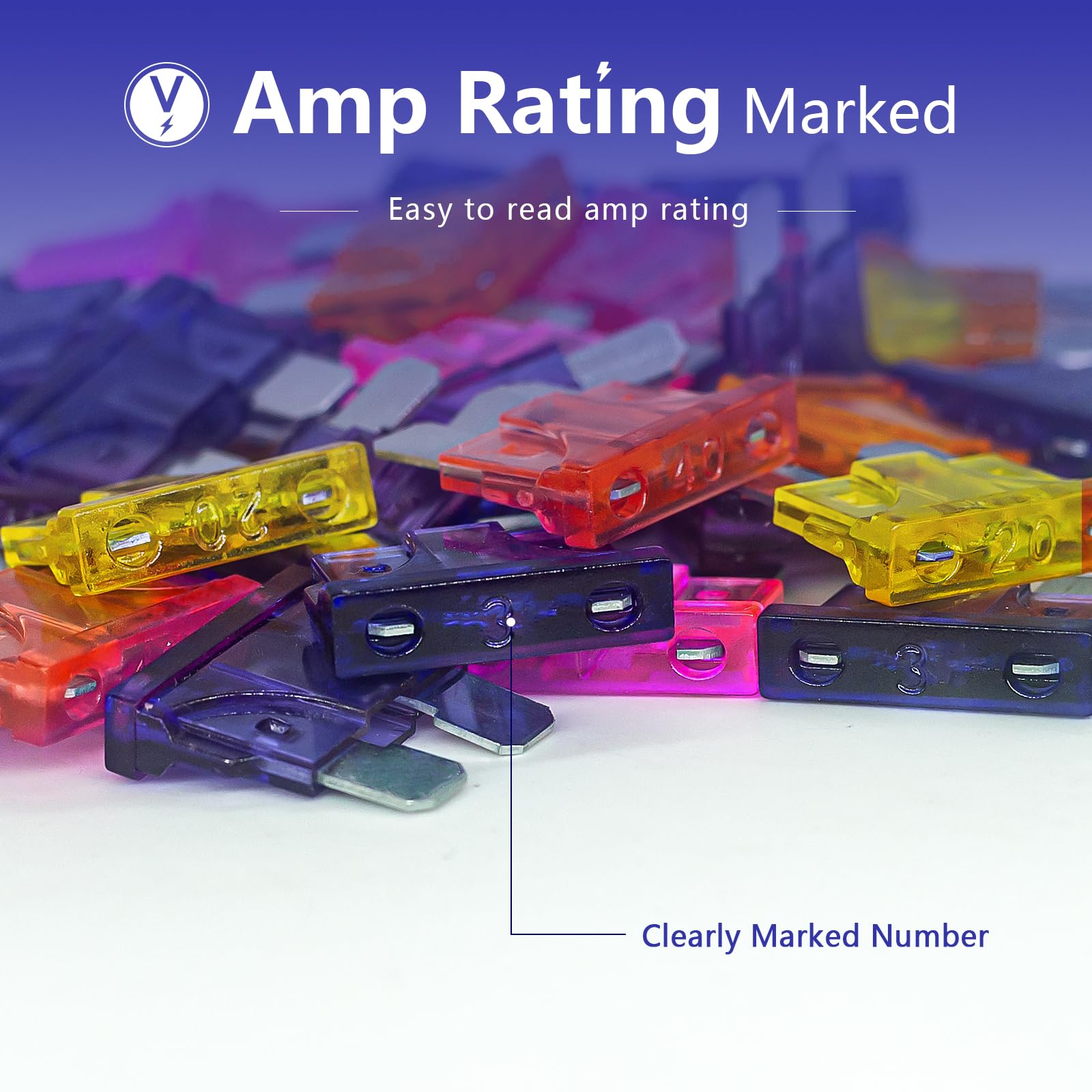 (80Pcs) 3 Amp Standard Fuse, 3A Car Blade Fuses For Car/Rv/Truck/Suv/Motorcycle/Boat
